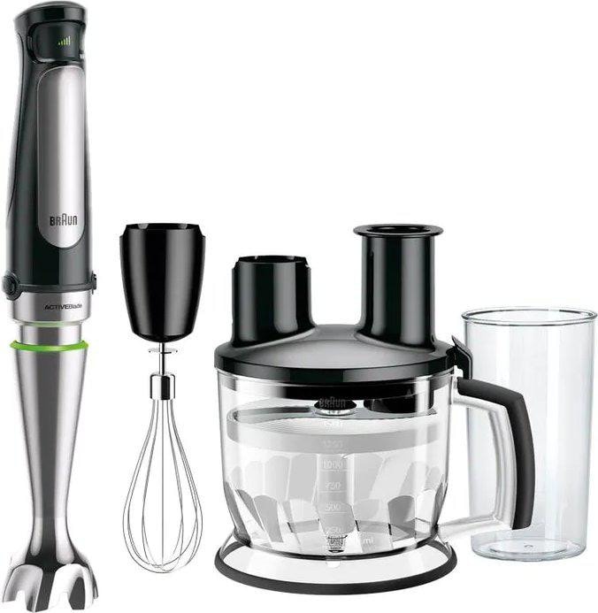 Braun Premium Schwarz Edelstahl Stabmixer "Multiquick 7 Mq 7075X - 1000W Stufenlosregulierbar Küchenmaschine" 1000 W Dynamische Klinge Spritzschutz Extra Mahlklinge Kinder von Baur - Bild 6
