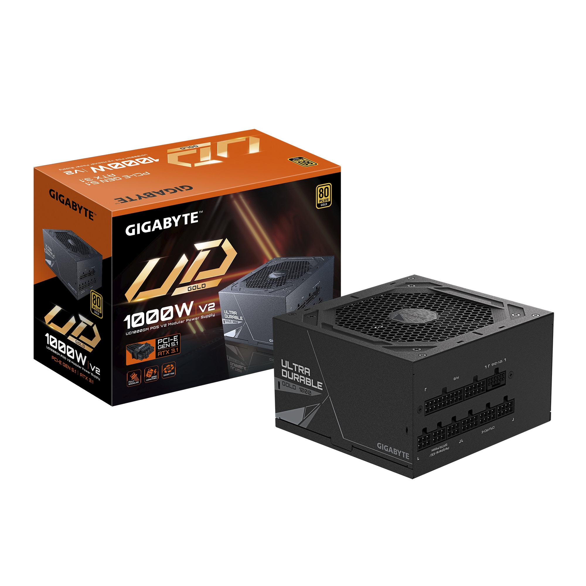 Gigabyte Gold Fuente De Alimentación 1000W 80 Plus Ud1000gm Pg5 V2 Modular Pcie Gen5.1 Atx 3.1 - Bild 5