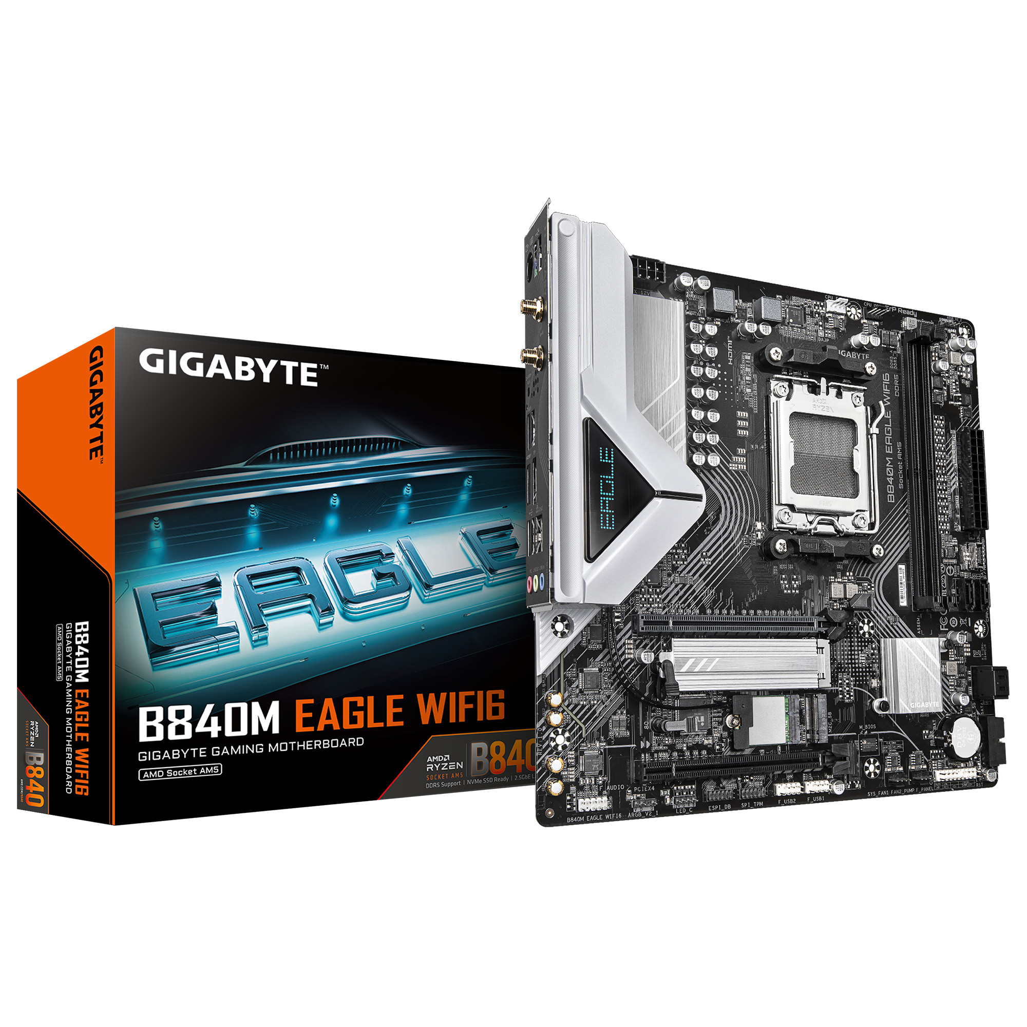 Gigabyte B840m Eagle Wifi6 Matx Mainboard Sockel Am5 M.2/Hdmi/Dp/Wifi/Bt Größe 2