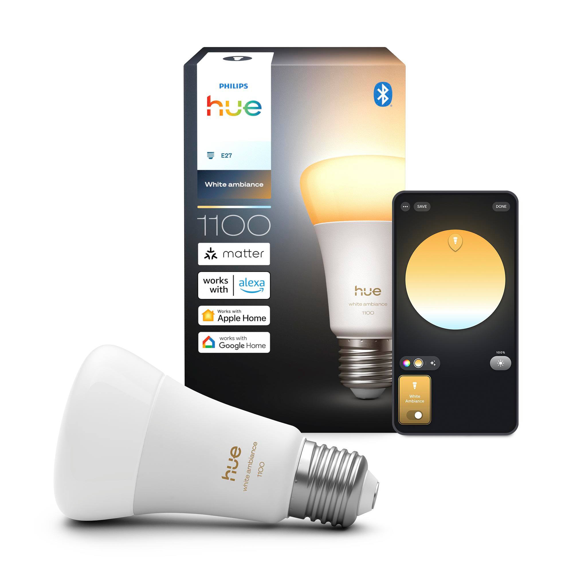 Philips Hue White E27 White Ambiance Einzelpack 1100Lm 75W Größe 40 Weiß - Bild 5