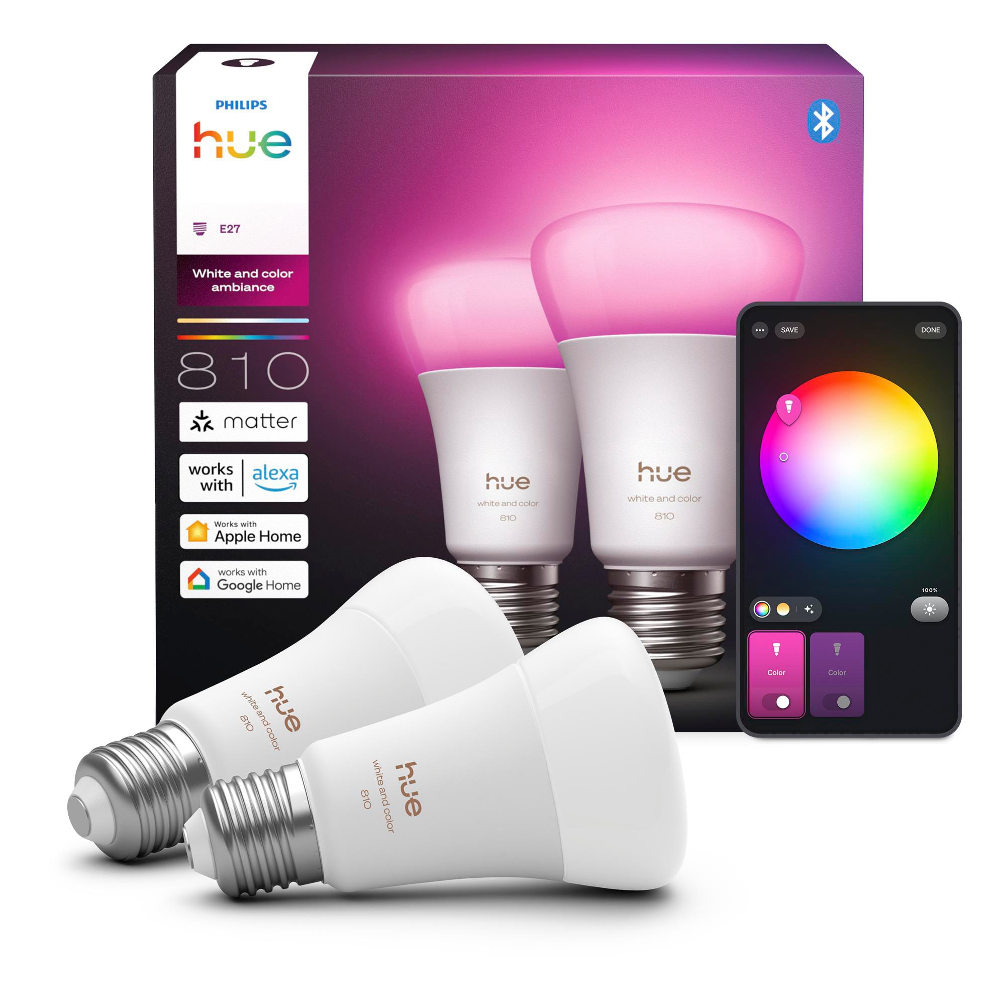 Philips Hue White E27 White Und Color Ambiance Doppelpack 810Lm 60W Weiß 8720169364363 - Image 3