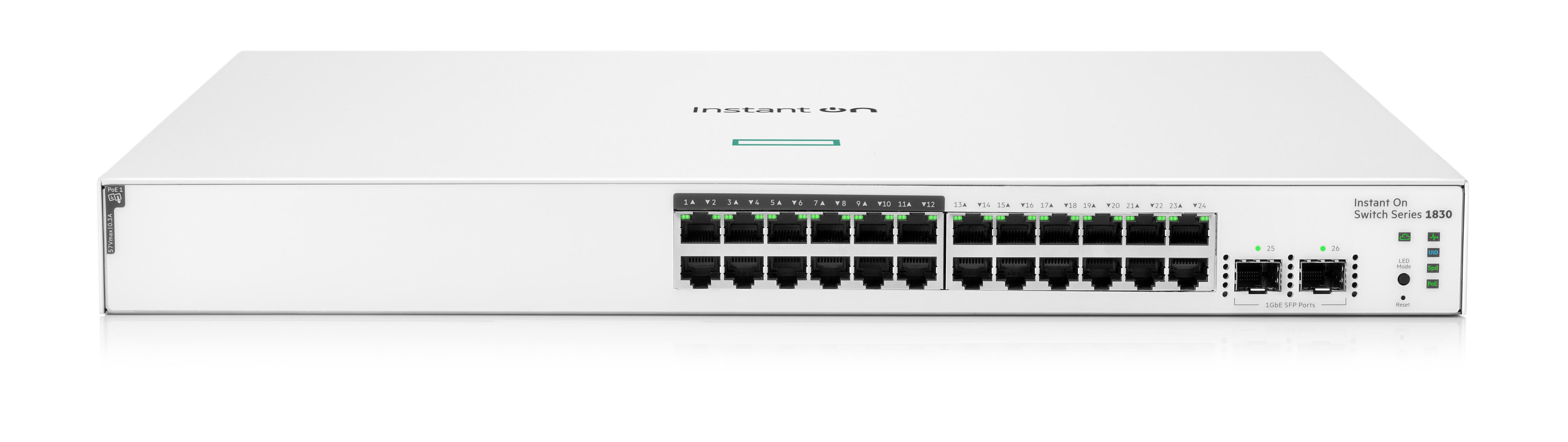 HPE Instant On 1830 24p Gigabit CL4 PoE 2p SFP 195W Switch