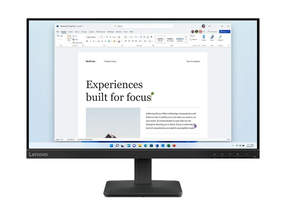 Image of Lenovo L24-4e 23.8 Zoll Full HD IPS LED 16:9 100 Hz Monitor