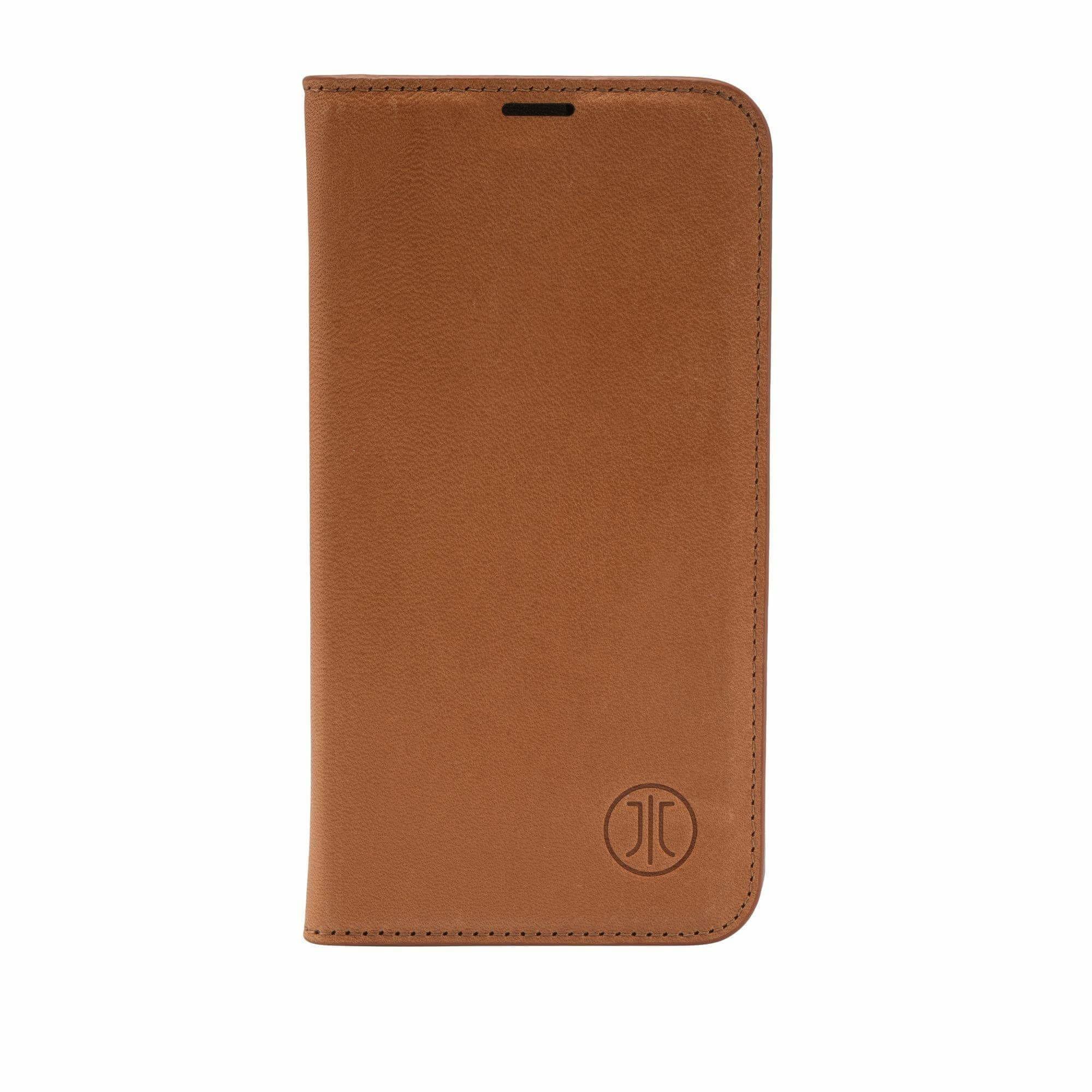 JT Berlin Echtleder BookCase Tegel für Apple iPhone 17 cognac 11127