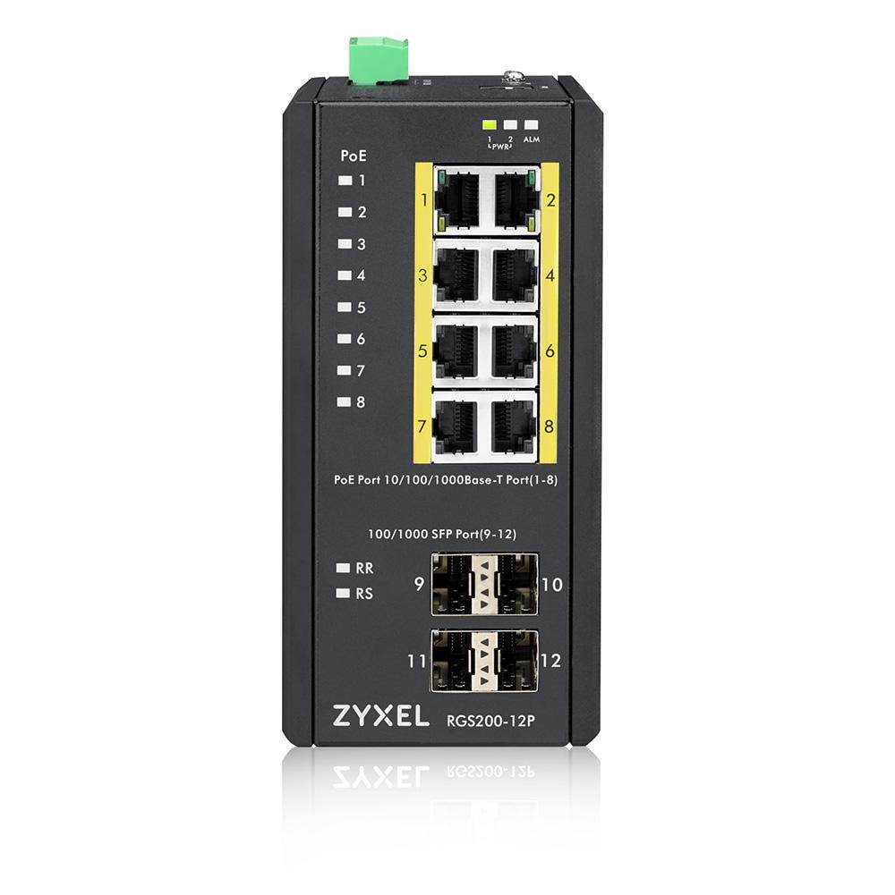 ZyXEL RGS200-12P-ZZ0101F Gigabit Managed PoE Switch, 8x RJ-45, 4x SFP+, PoE