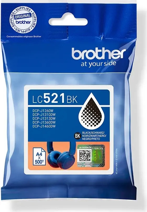 Brother Lc-521Bk Original Druckerpatrone Für 500 Seiten Schwarz