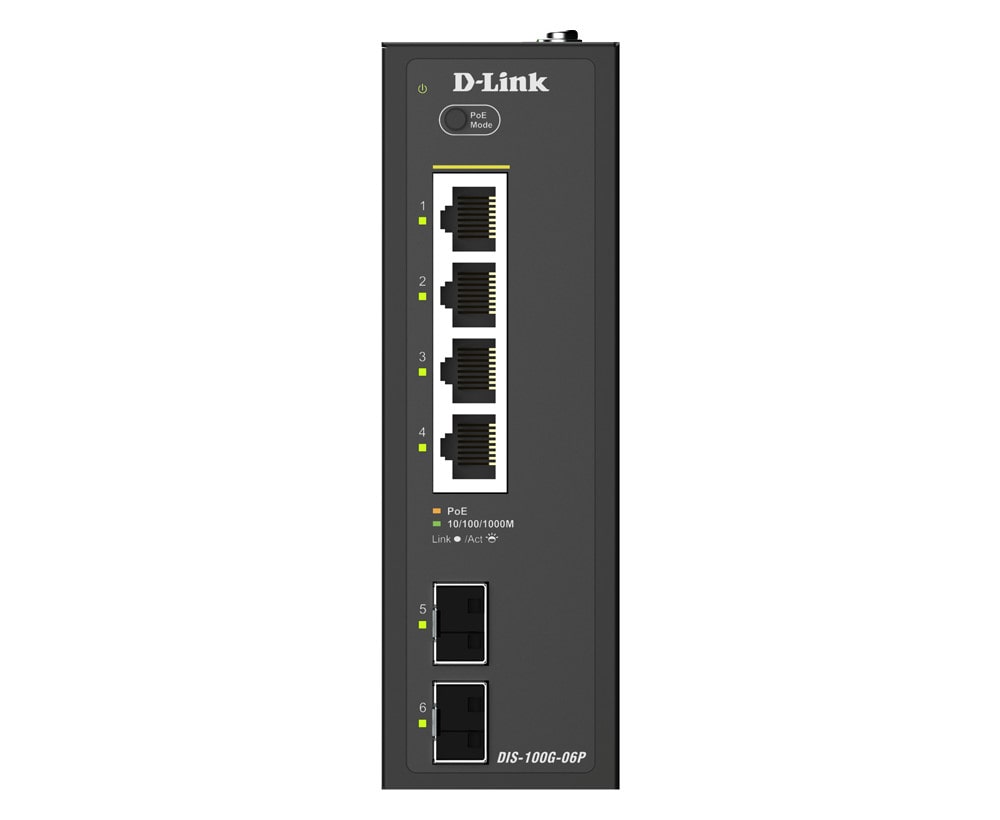 D-Link DIS-100G-06P Industrial Gigabit 6-Port Unmanaged Switch