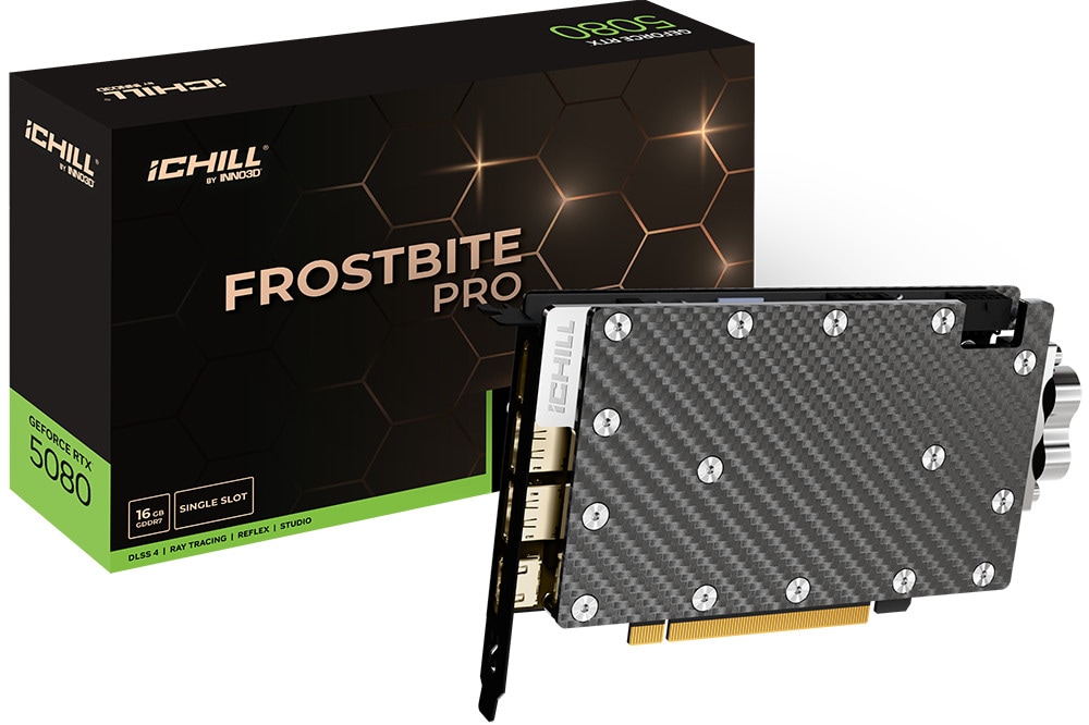 INNO3D GeForce RTX 5080 iCHILL Frostbite PRO - 16GB GDDR7, HDMI, 3x DP - Image 3
