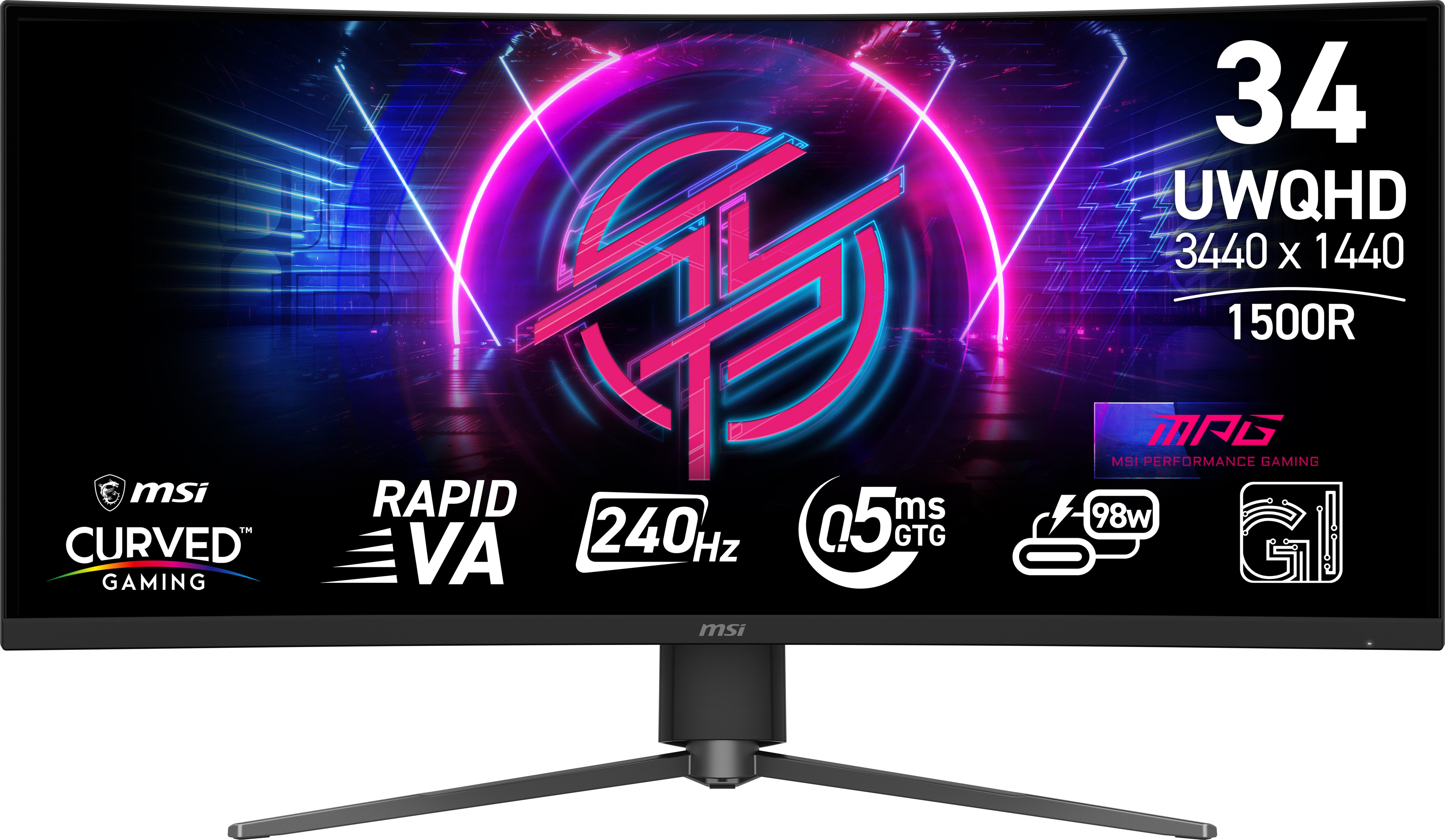 Image of MSI MPG 346CQRFDE X24 34 Zoll UWQHD Curved Rapid VA Gaming Monitor 240Hz 21:9 DP/HDMI/USB-C PD98W