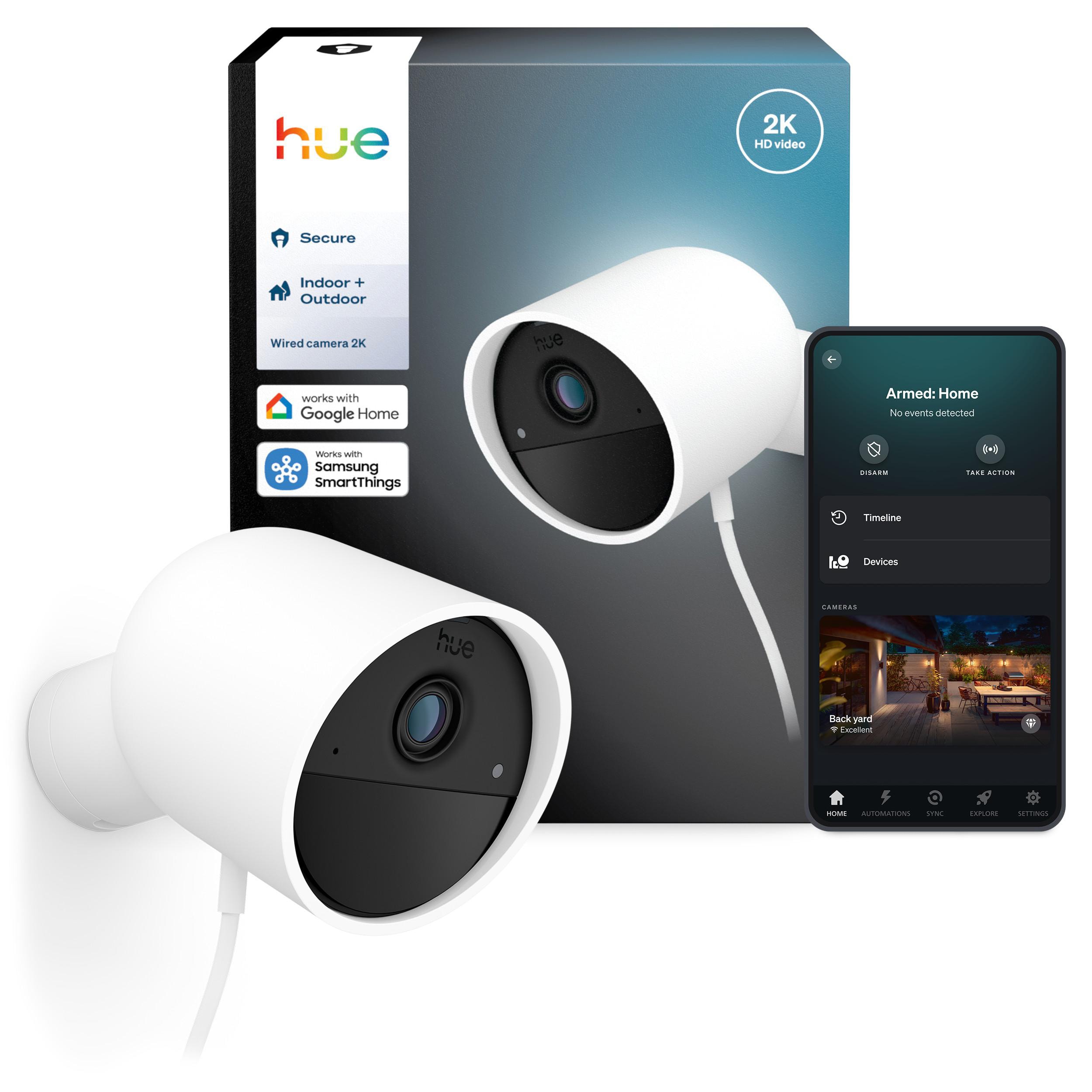 Philips Hue Secure Kabelgebundene Kamera 2K-Videoauflösung Weiß Weiss 04514000 - Bild 4