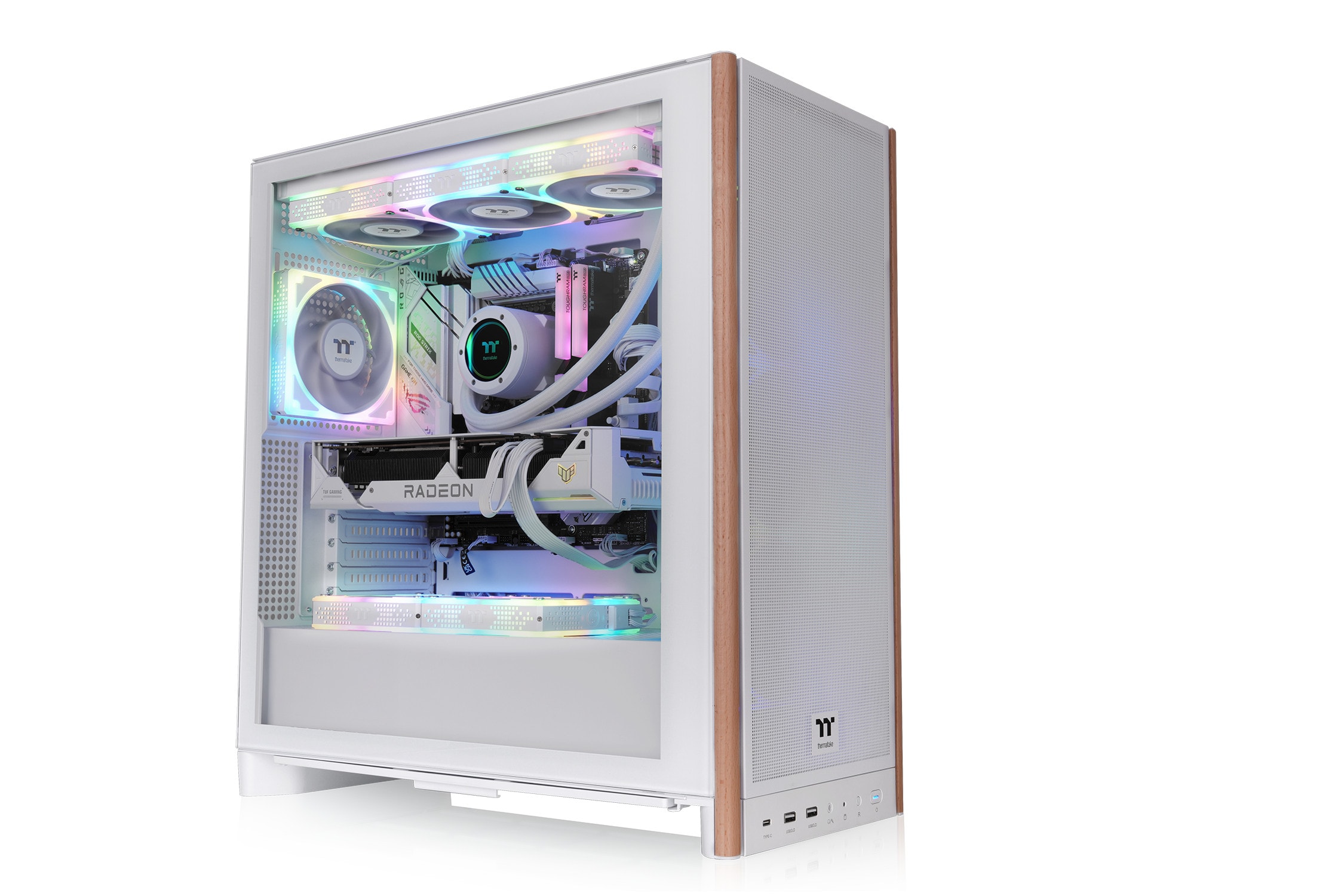 Thermaltake Geh S370 WS Midi Tower "Snow" White (ATX, mATX, Mini-ITX), PC Gehäuse, Weiss - Bild 4