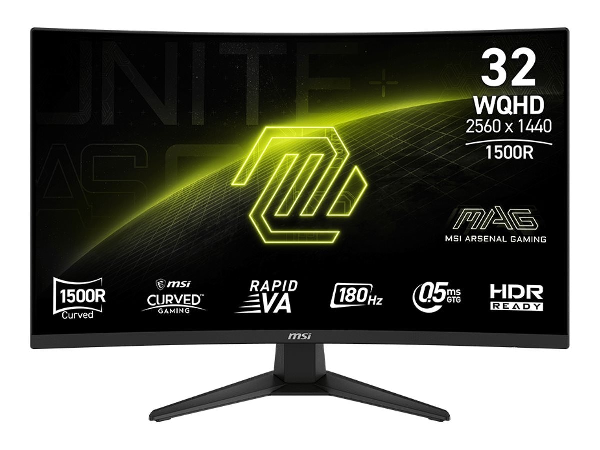 Msi Mag 321Cqfde E18 Zoll Wqhd Curved Rapid Va Led 16:9 180 Hz Gaming Monitor Größe 31.5 Schwarz