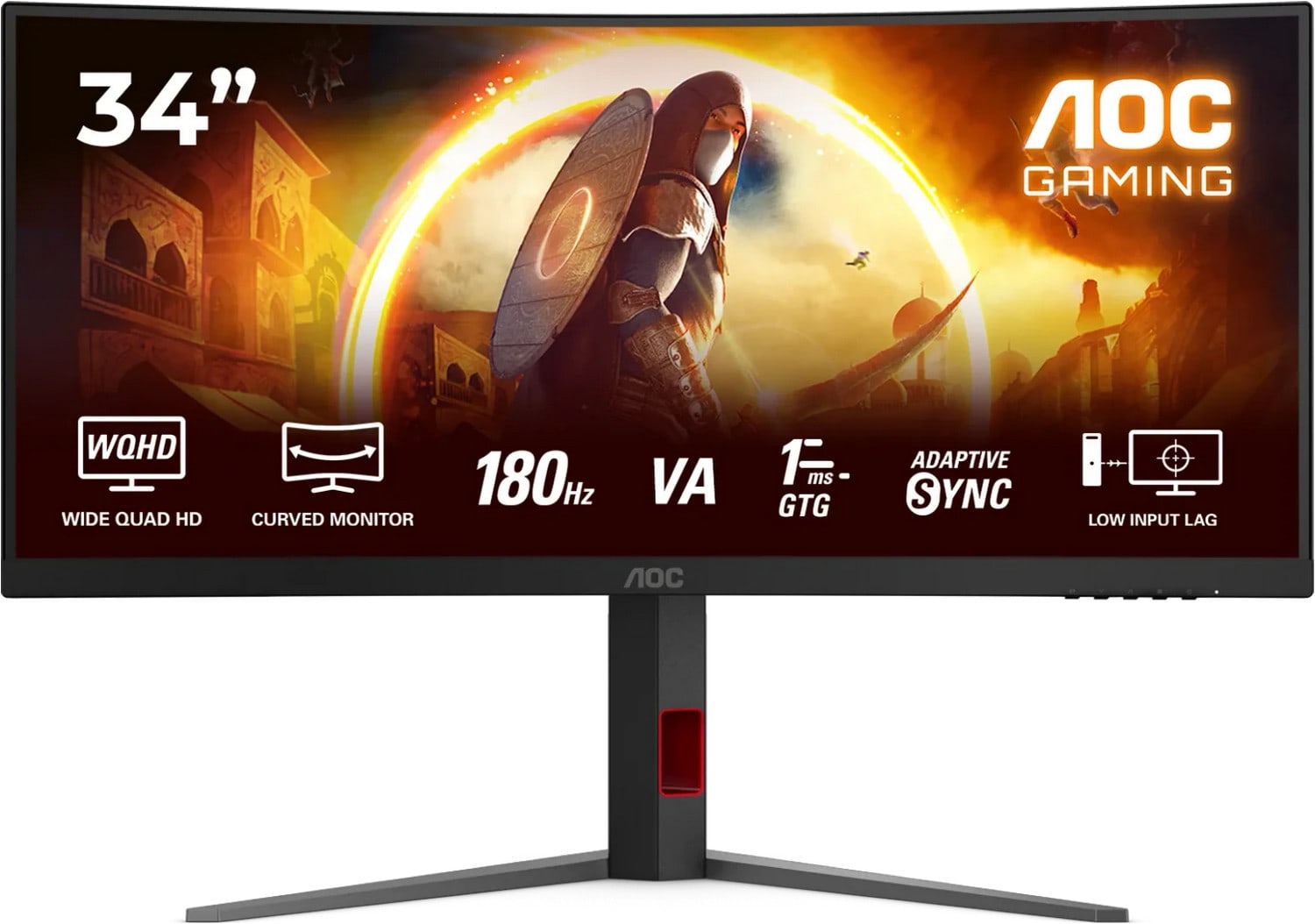 AOC Gaming CU34G4 LED-Monitor Gaming gebogen 86.36 cm (34"") Schwarz, Rot - Image 8