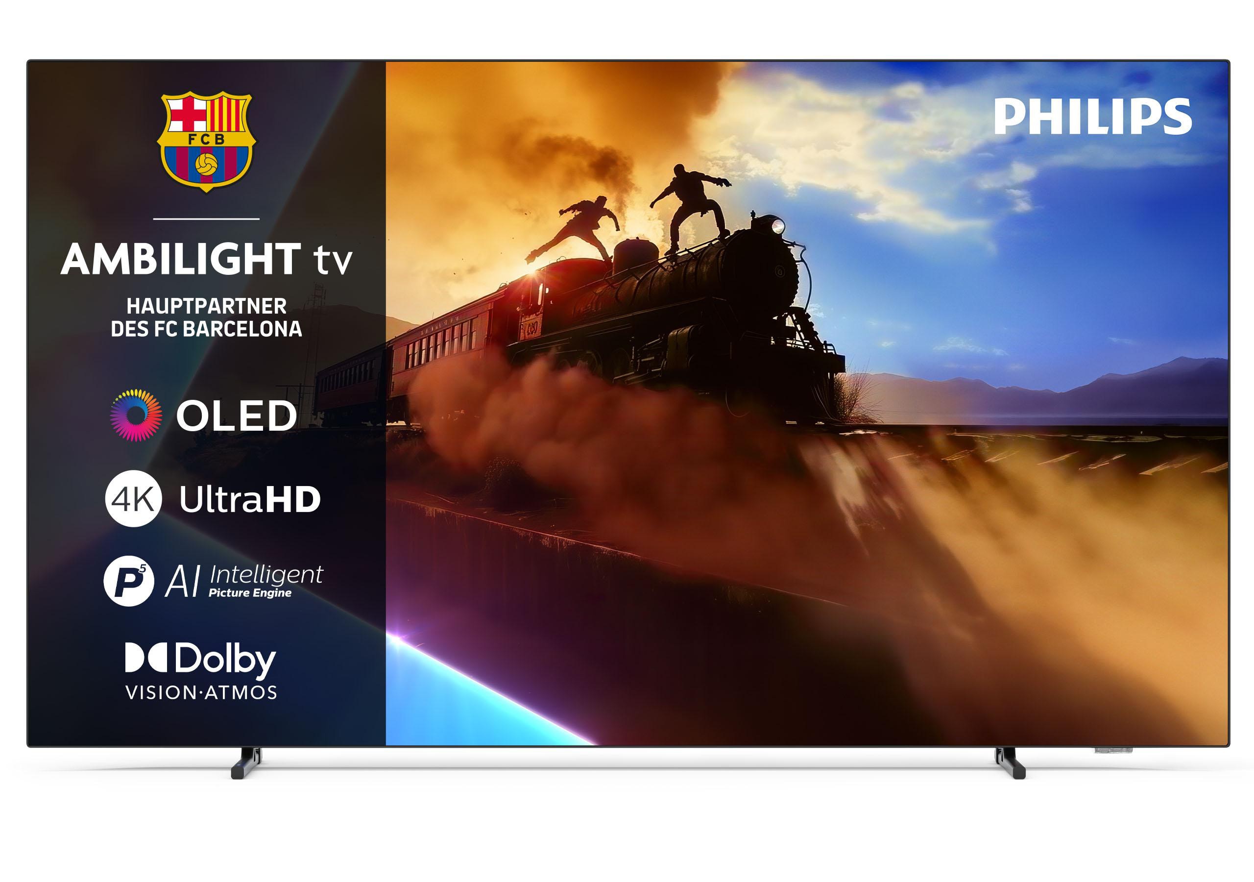 Philips OLED760 4K OLED Ambilight TV mit 55 Zoll (139 cm, 55OLED760/12, Dolby Vision, HDR10+, Dolby Atmos, 120Hz, Google TV)