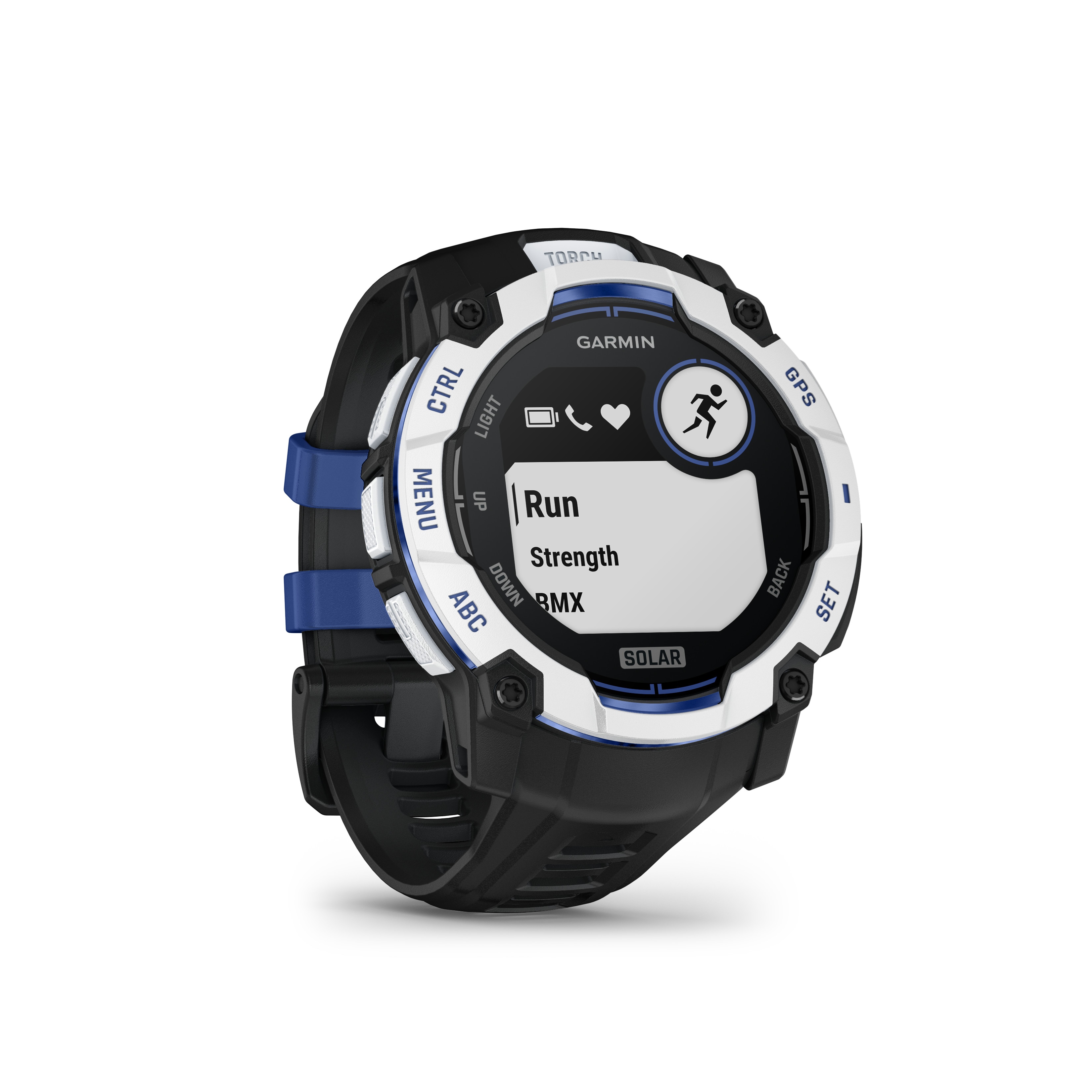 Garmin Instinct® 3 Solar 50mm Schwarz/Steinweiß mit Silikon-Wechselarmband 26 mm Schwarz