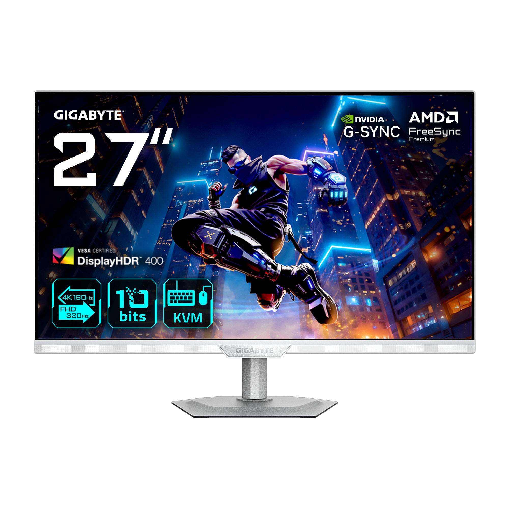 Gigabyte Monitor M27up Ice 27" Ultrahd 4K 160Hz Ss-Ips Hdr400 Freesync Premium Höhenverstellbar - Bild 3