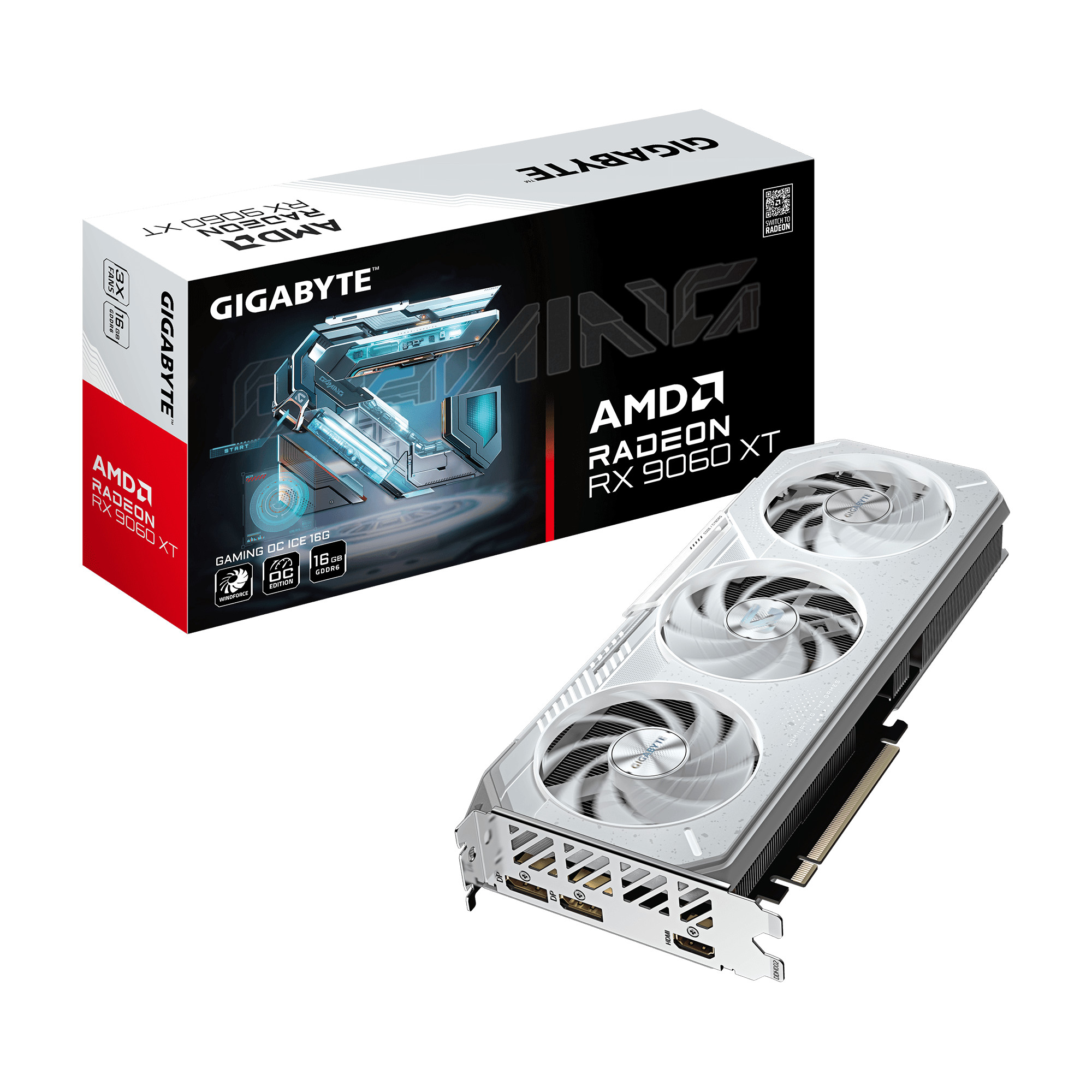 GIGABYTE Radeon RX 9060 XT GAMING OC ICE - 16GB GDDR6 RAM - Grafikkarte - Image 4