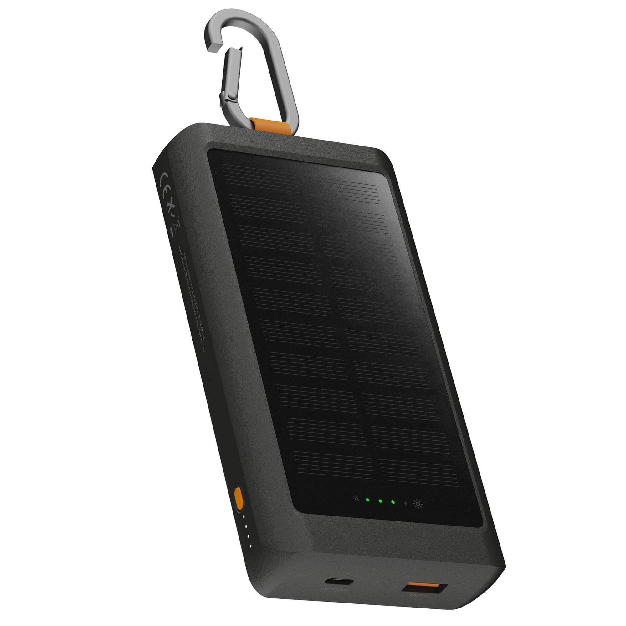 Xtorm Go2 Series Solar Powerbank 10.000Mah 15W 1X Usb-C / 1X Usb-A Charcoal Größe 15 Schwarz