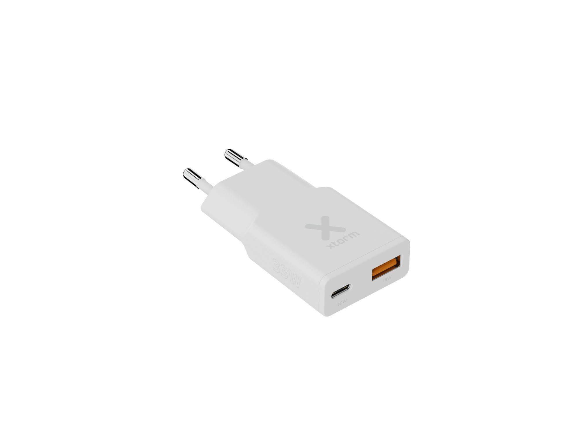 Xtorm Go2 Series Slimline Wand-Ladegerät 33W 1X Usb-C/ 1X Usb-A Größe 33 Weiß