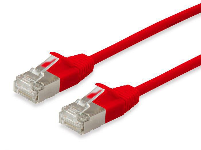 Equip 606143 Slim-Patchkabel, Cat.6A, F/FTP, 0.5m, Rot