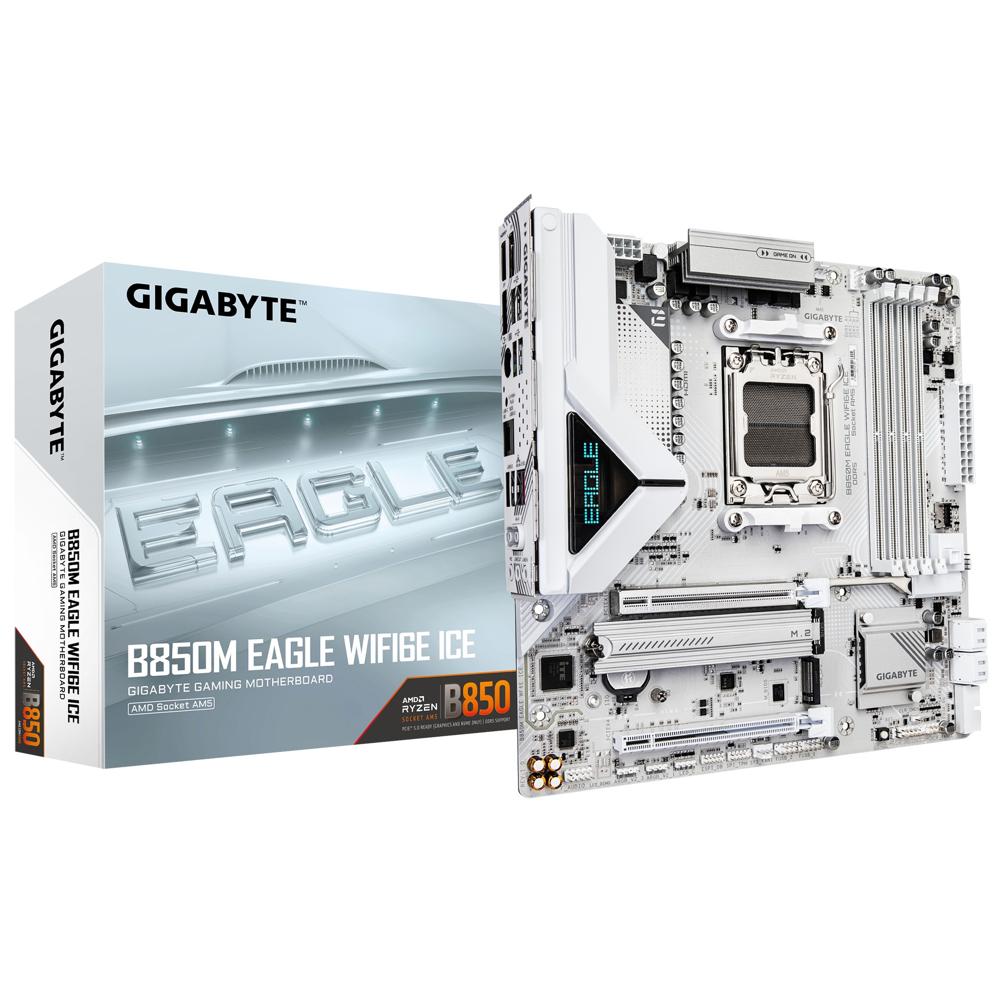Gigabyte B850m Eagle Wifi6e Ice Matx Mainboard Sockel Am5 Hdmi/Dp/M.2 Größe 8