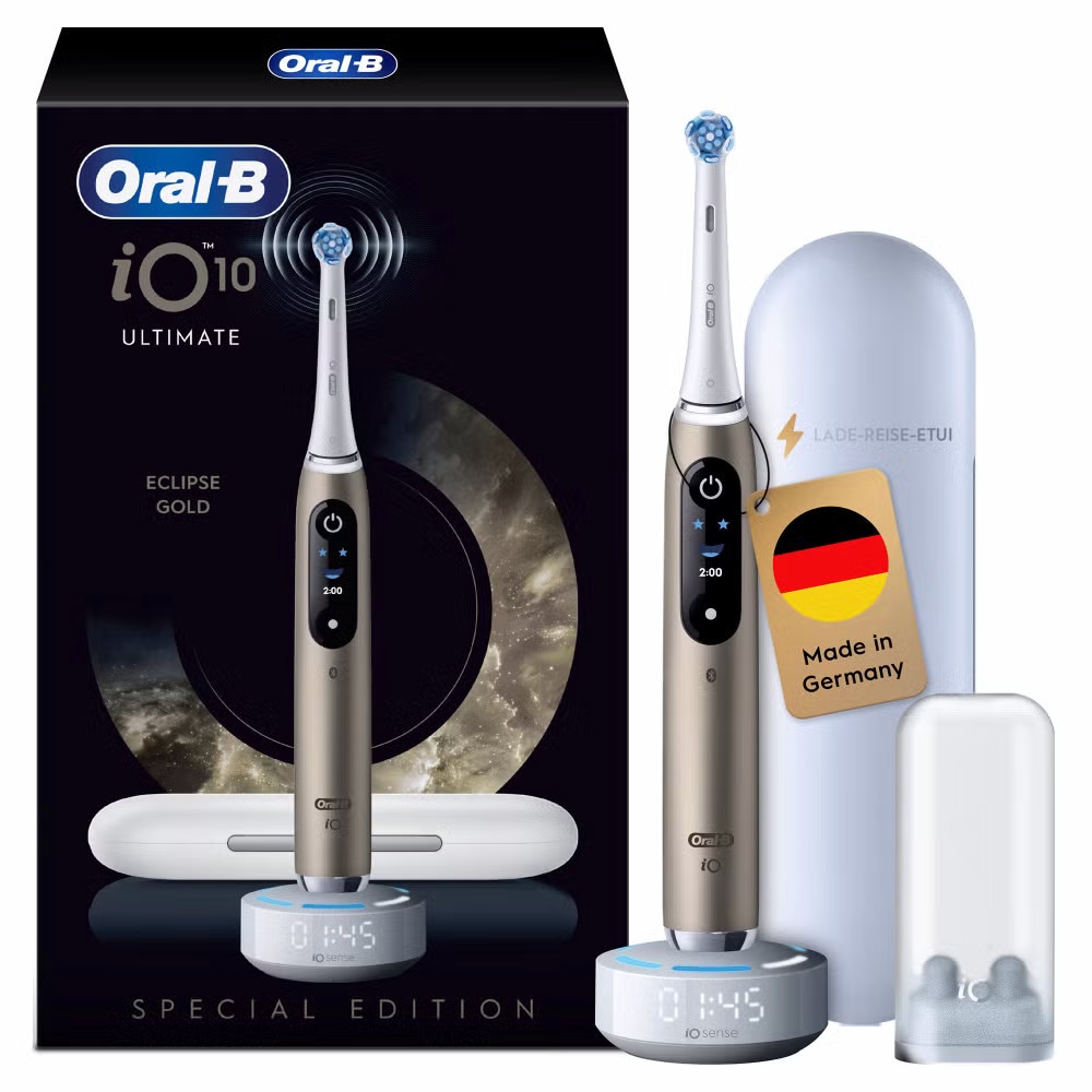 Oral-B Gold Weiß Elektrische Zahnbürste "Io Series 10" 1 Stk. Aufsteckbürsten Inkl. 1 Aufsteckbürste Io Sense Schnellladestation Lade-Reise-Etui von Baur - Image 5