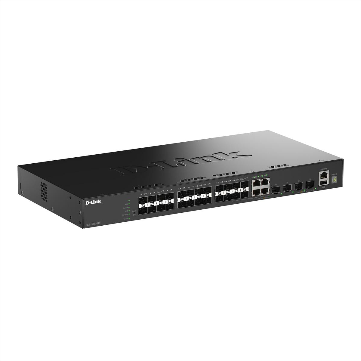 D-Link DGS-1530-28SC/E Smart Managed 20 × SFP, 4 × Combo-Ports, 4 × 10G SFP+
