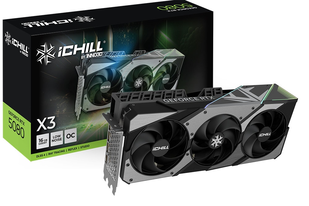 Inno3d Geforce Rtx 5080 Ichill X3 V2 Oc 16Gb Grafikkarte 3Xdp/Hdmi Größe 10.752