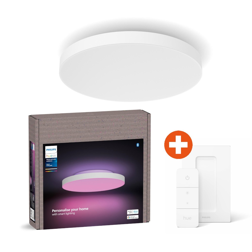 Philips Hue | Datura Deckenleuchte inkl. Dimmschalter | Rund 600x600mm