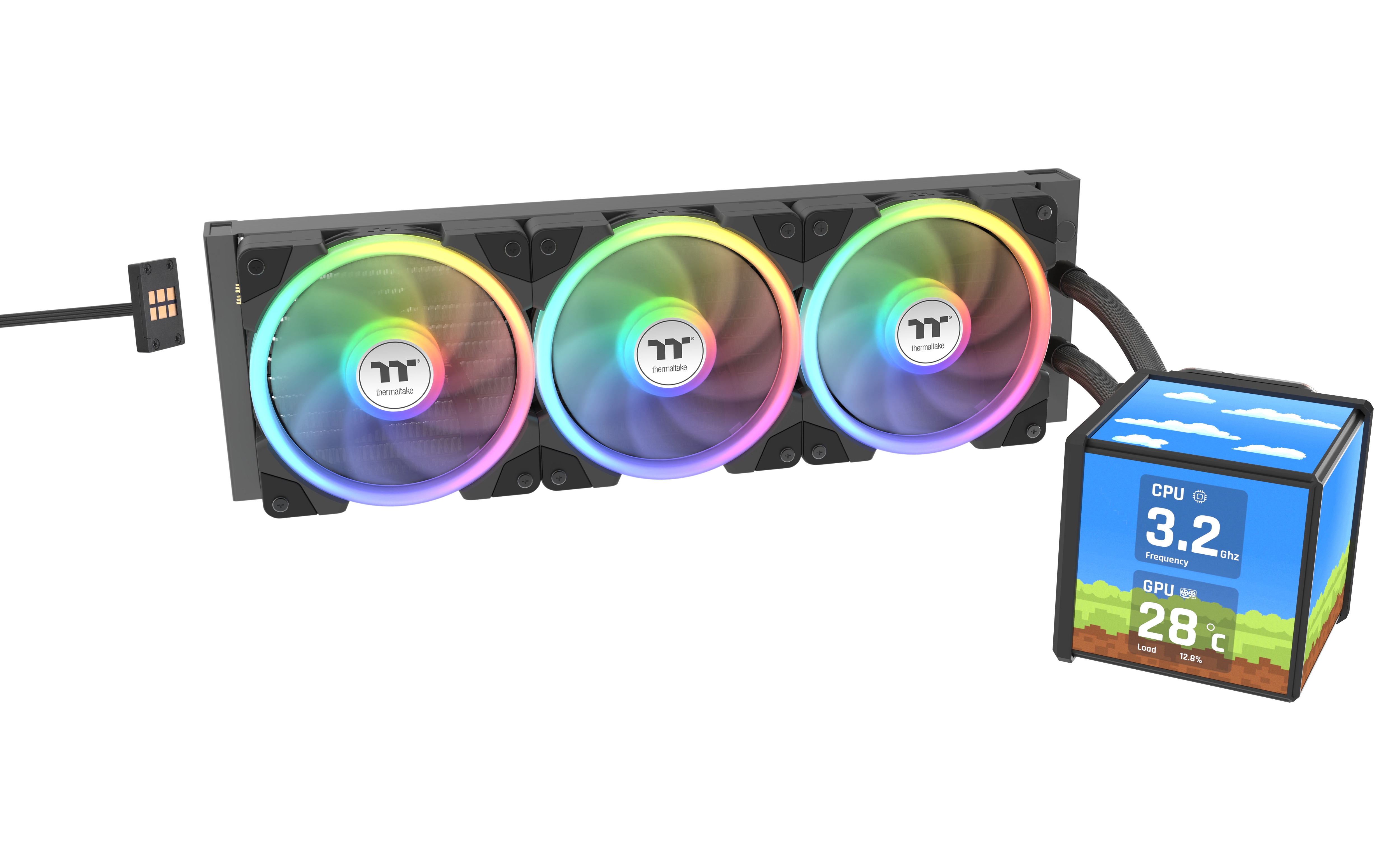 Thermaltake Blau/Grün/Rot Wasserkühlung Minecube 360 Ultra 360Mm 3 Lüfter Argb Lcd - Bild 4