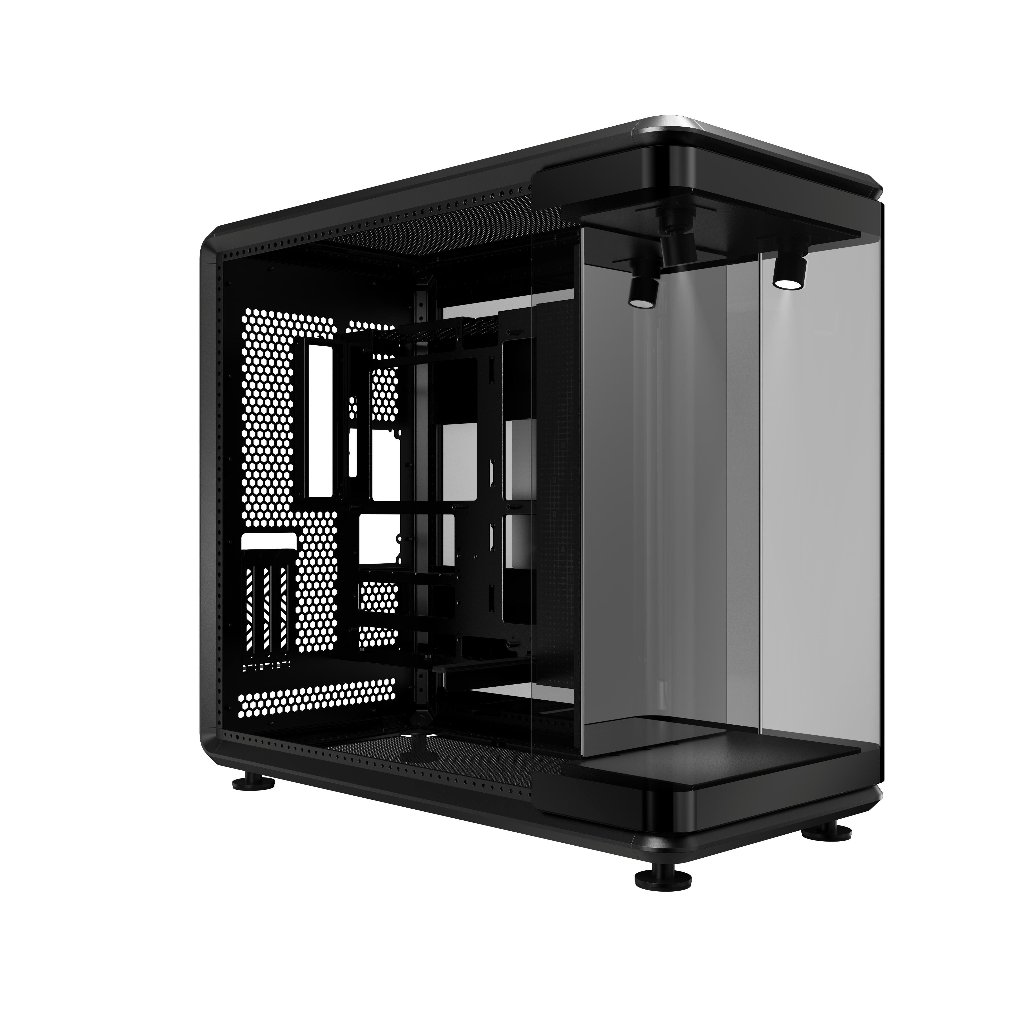 Cooler Master MasterFrame 360 Panorama (schwarz, Panorama-Glasdesign) (ATX, mATX, Mini-ITX), PC Gehäuse, Transparent, Schwarz - Bild 4