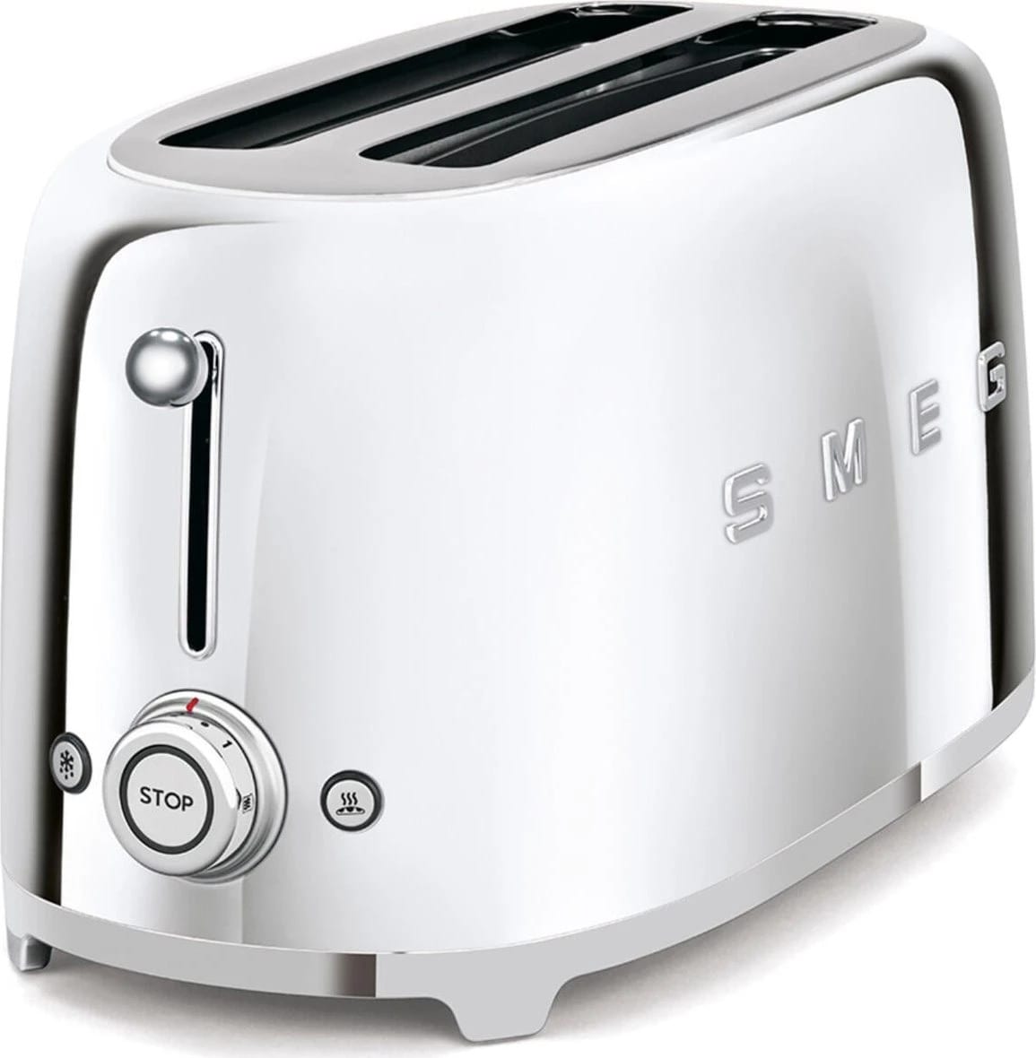 Smeg Tsf02sseu 50S Style Scheiben Langschlitz Toaster Chrome Größe 4 Silber