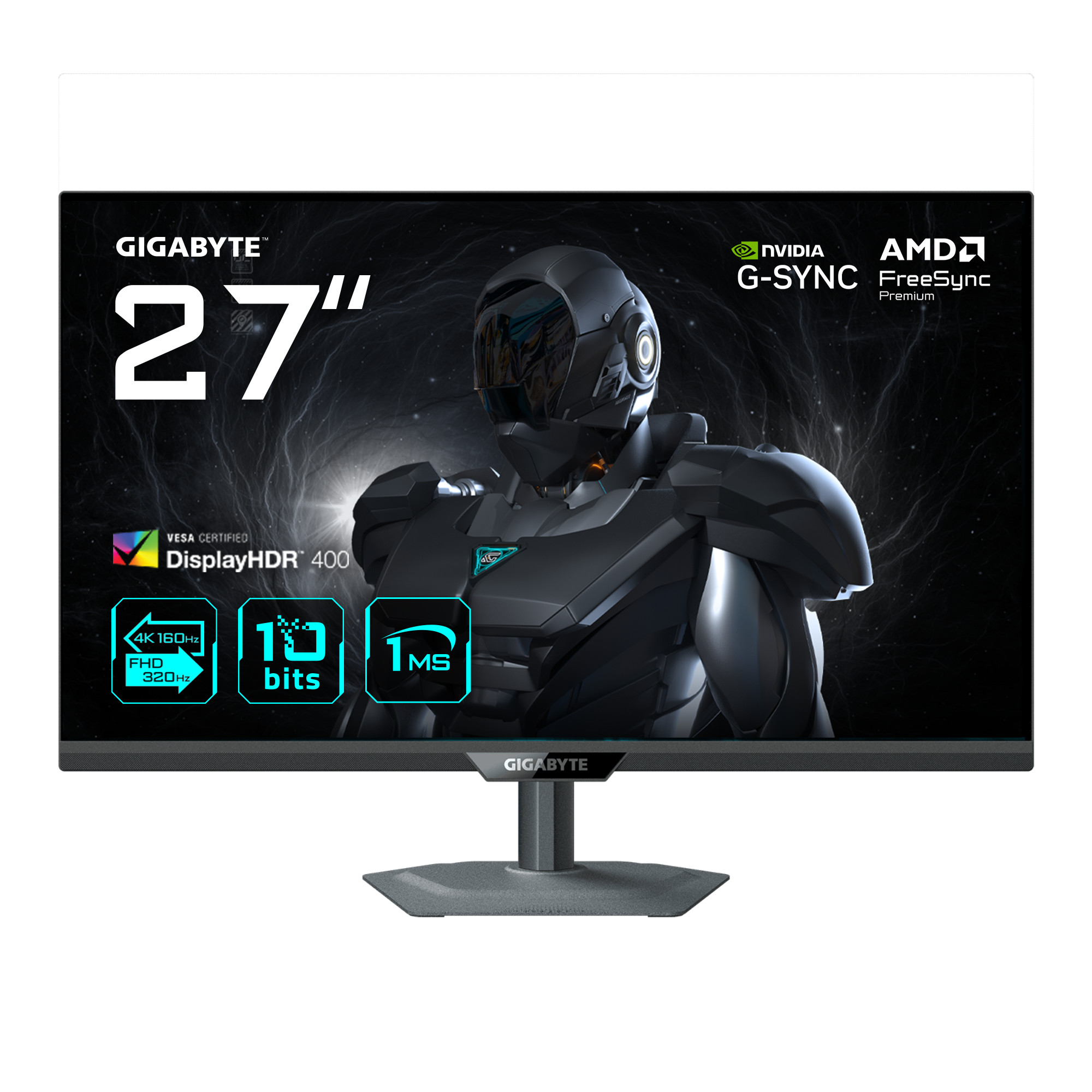 Gigabyte G27u 27" 4K Uhd Gaming-Monitor – Dual-Modus (4K 160 Hz Oder Fhd 320 Hz) – 1 Ms – Ss-Ips – 95 % Dci-P3 – Displayhdr 400 – Hdmi 2.1 – Taktile Switch 2.0 – Höhenverstellbar - Bild 3