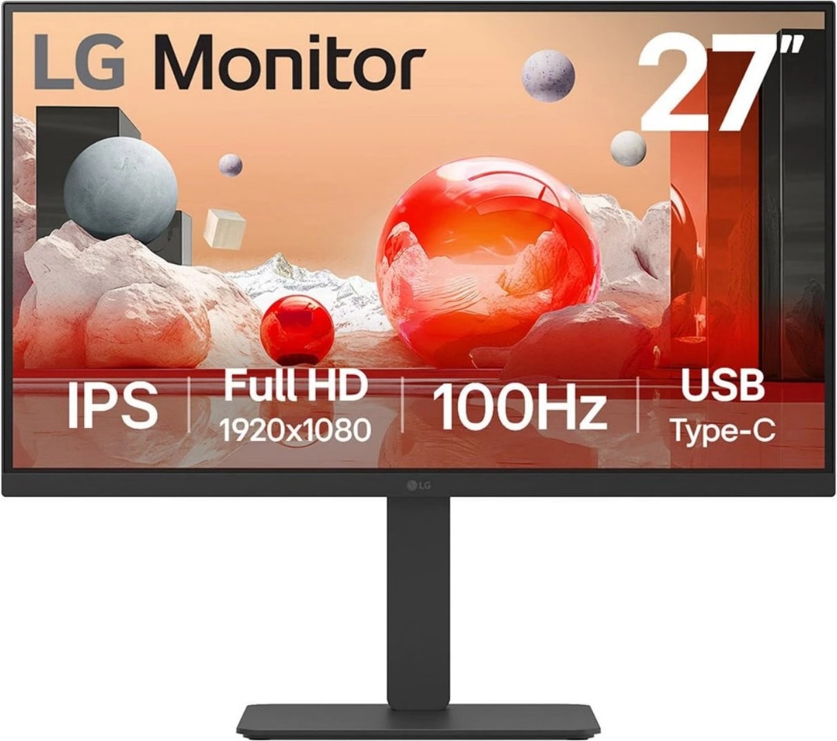 Image of 27" LG 27BA650 - 1920x1080 (FHD) - 100Hz - IPS - 65W USB-C - KVM switch
