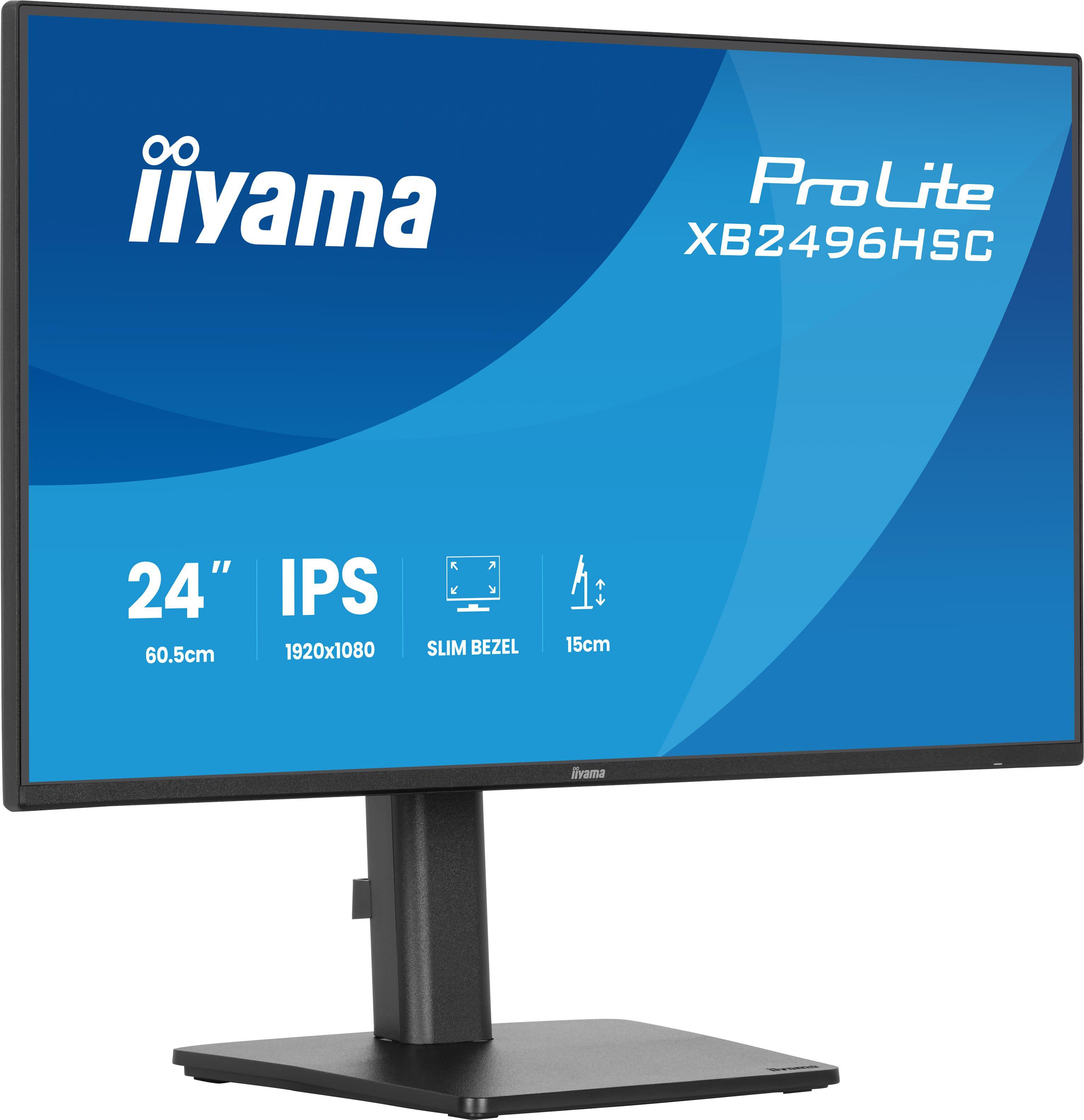 Iiyama Prolite Xb2496hsc-B1 24" Fhd Ips 16:9 144 Hz Usb-C 65Wpd Monitor Größe 24 Schwarz