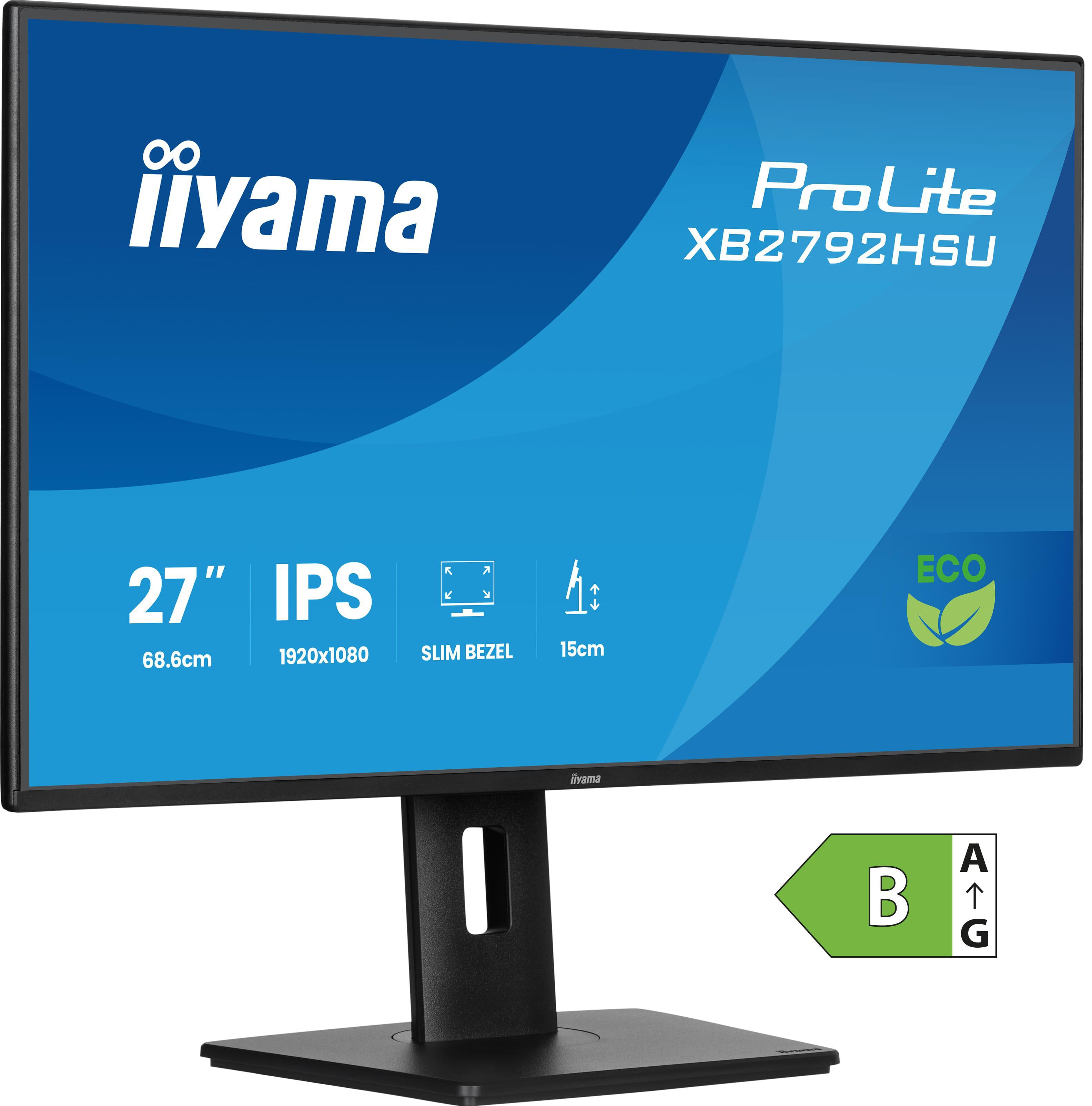 Iiyama Prolite Xb2792hsu-B1 27" Business Fhd Ips Green Choice 16:9 120 Hz Monitor Größe 16 Schwarz - Bild 3