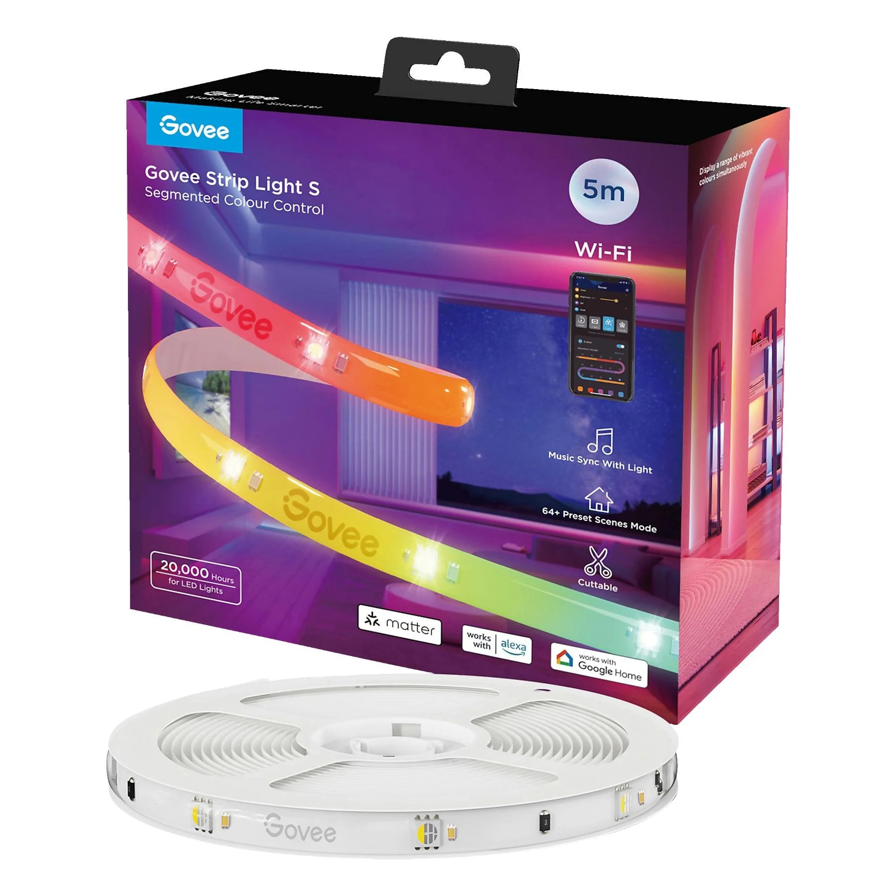 Govee Rgbic Strip Light S Led-Streifen 24V 5M Mehrfarbig H612acd1 - Bild 4