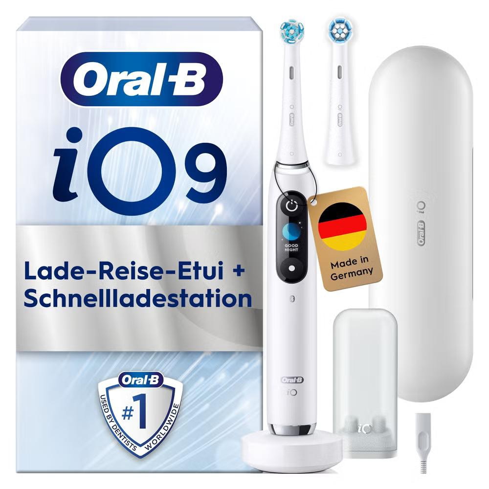 Oral-B Weiß Alabaster Elektrische Zahnbürste "Oral-B Io Series 9" 2 Stk. Aufsteckbürsten 7 Putzmodi Für Zahnpflege 3D-Analyse Farbdisplay & Lade-Reiseetui von Baur - Bild 8