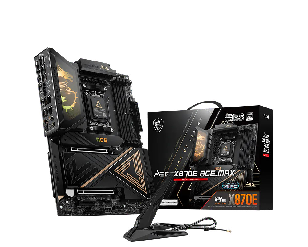 MSI MEG X870E ACE MAX - AM5 ATX Mainboard | Unterstützt AMD Ryzen 9000/8000/7000 Prozessoren, 64MB BIOS ROM, DDR5 RAM (bis zu 9000+ MT/s OC), M.2 & PCIe 5.0, Wi-Fi 7 - Bild 5