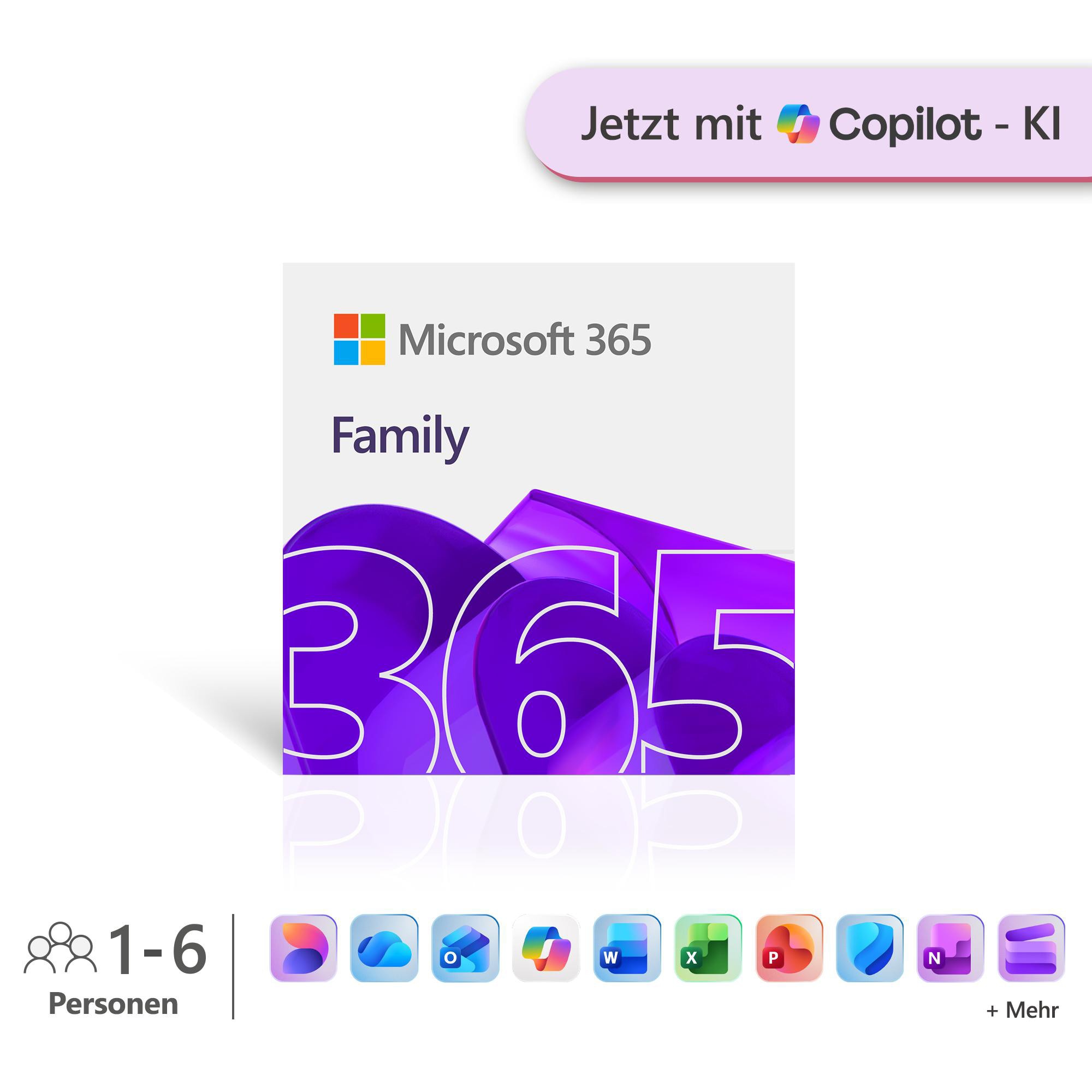 Microsoft 365 Family (Inkl. Copilot-Ki) Esd 6 Benutzer 1 Jahr Eurozone - Image 5