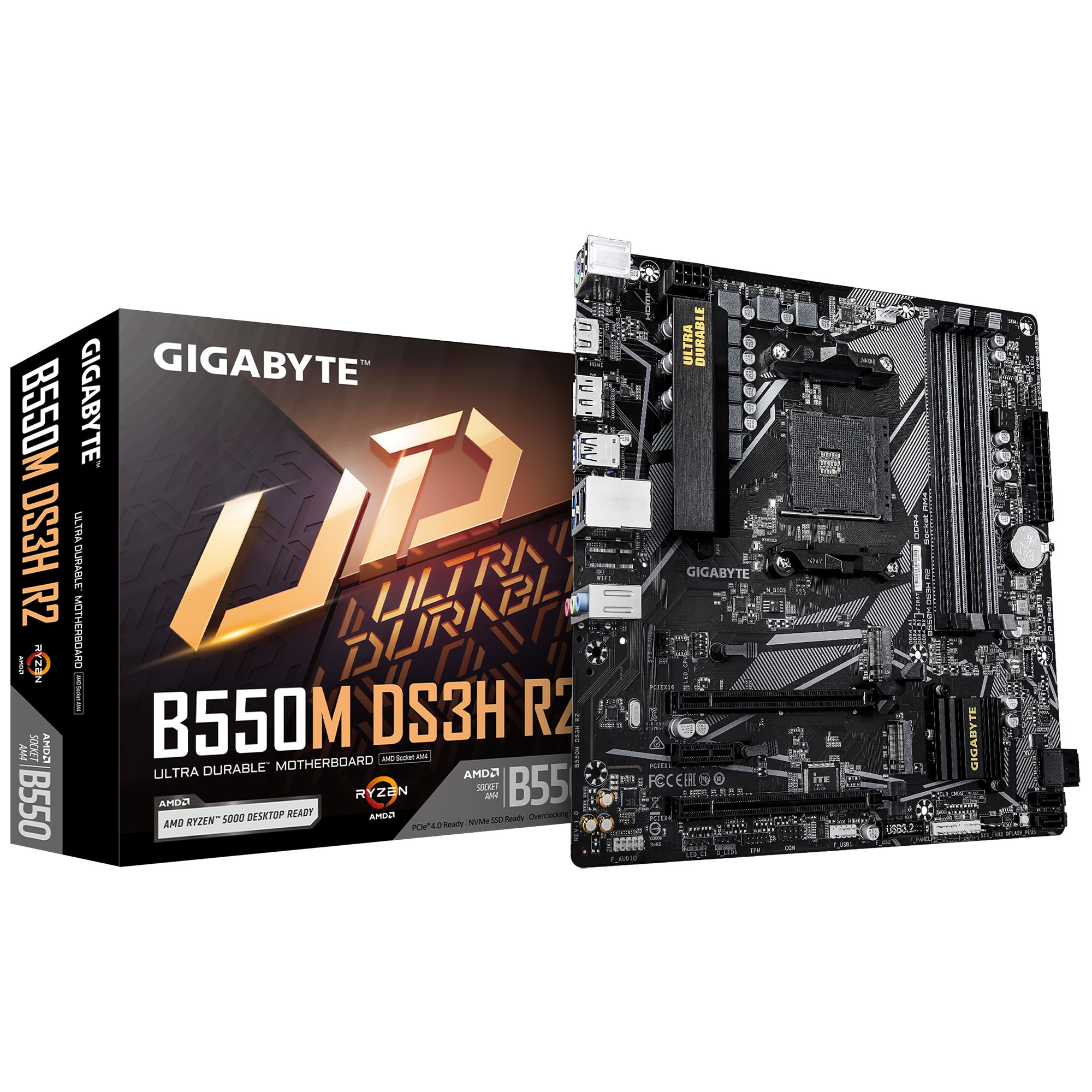 Gigabyte B550m Ds3h R2 Matx Mainboard Sockel Am4 Hdmi/Dp Größe 4