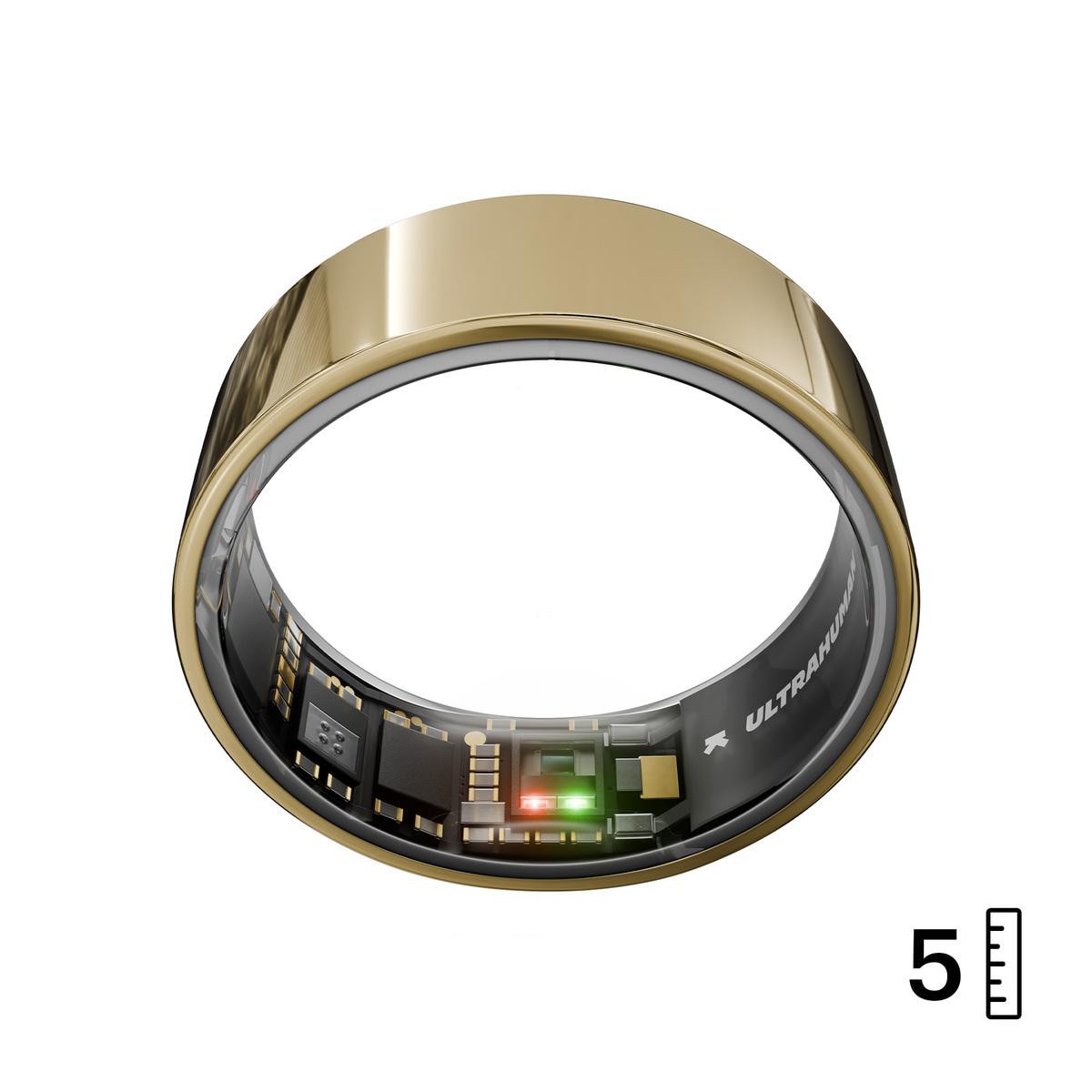 ULTRAHUMAN Ring Air - Smart Ring für Frauen und Männer - Schlaf -und Fitness Tracking Wearable - Herzfrequenz - Smartring Bionic Gold Größe 5