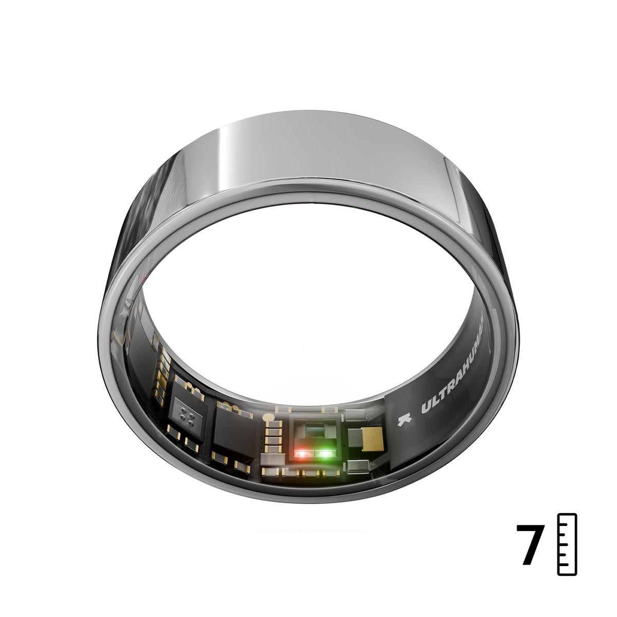 ULTRAHUMAN Ring Air - Smart Ring für Frauen und Männer - Schlaf -und Fitness Tracking Wearable - Herzfrequenz - Smartring Space Silver Größe 7