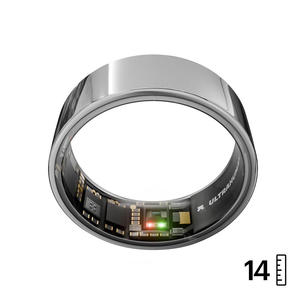 ULTRAHUMAN Ring Air - Smart Ring für Frauen und Männer - Schlaf -und Fitness Tracking Wearable - Herzfrequenz - Smartring Space Silver Größe 14