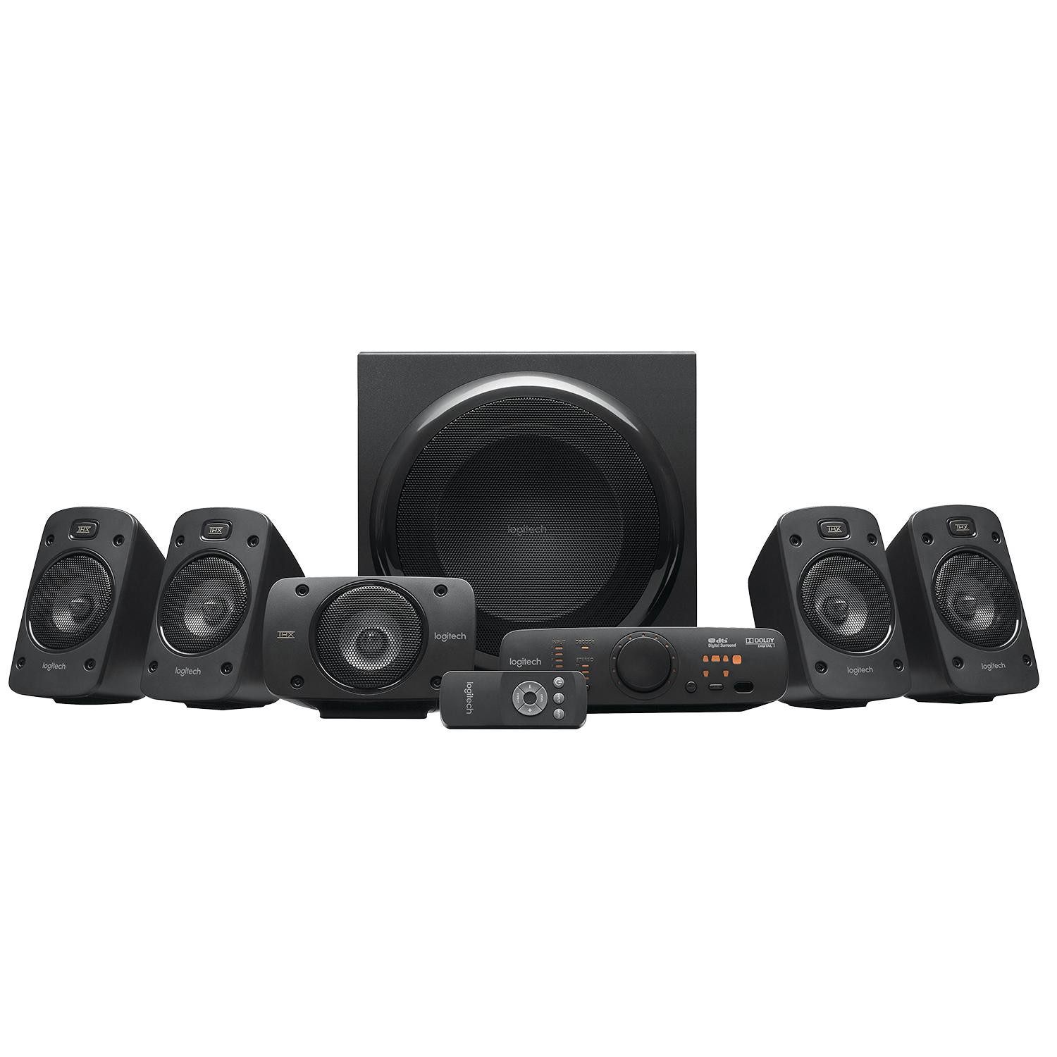 Logitech Z906 5.1 Surround-Sound-Lautsprechersystem, THX, Dolby Digital, DTS, 500 Watt Gesamtleistung 980-000468