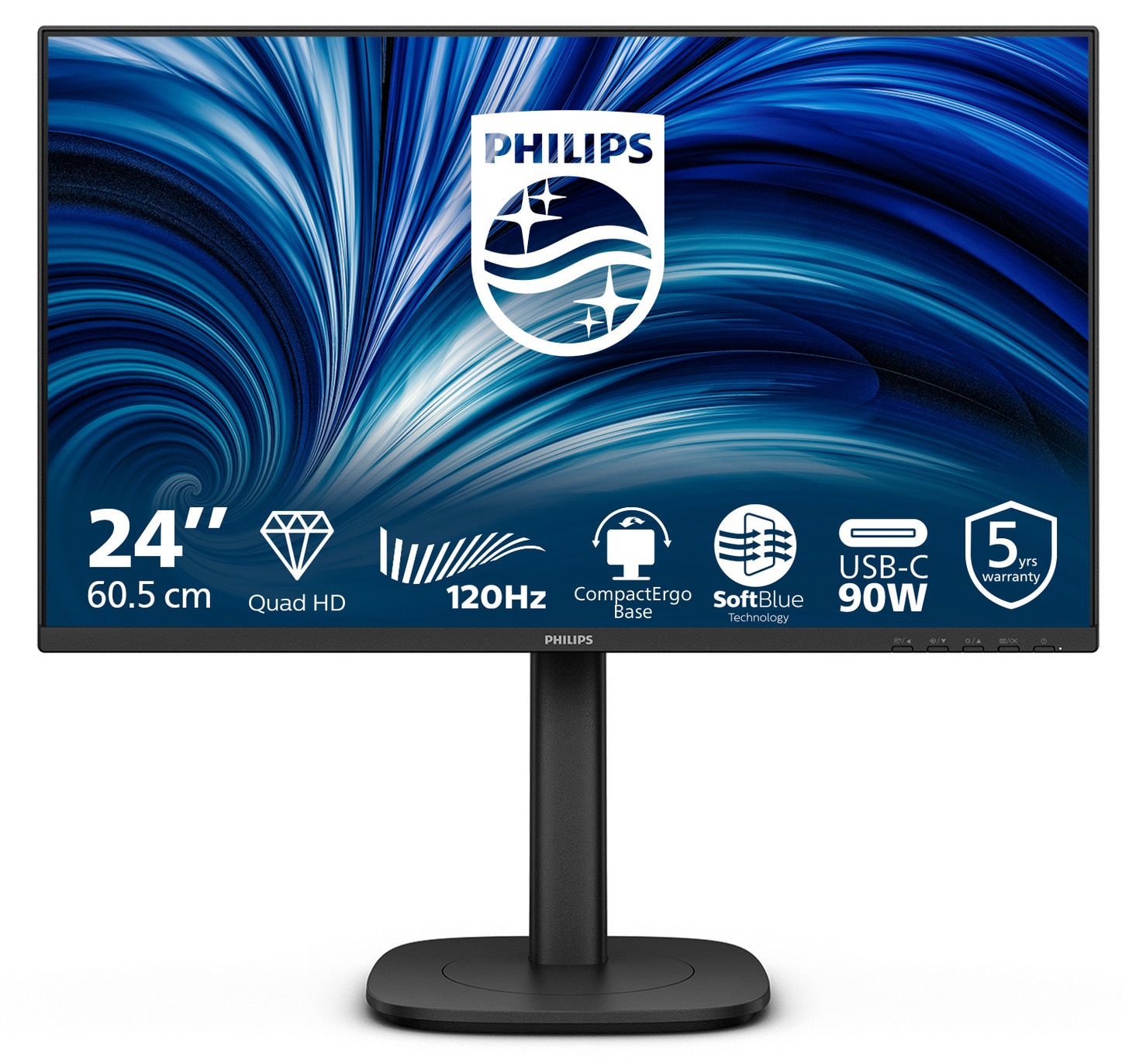 Philips Monitor 24B2u3601 23,8" Quad Hd 120Hz Ips Usb-C Höhenverstellbar - Bild 4