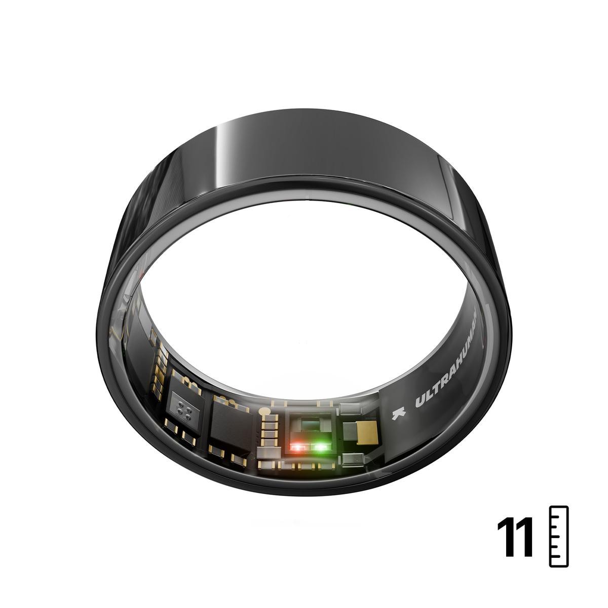 ULTRAHUMAN Ring Air - Smart Ring für Frauen und Männer - Schlaf -und Fitness Tracking Wearable - Herzfrequenz - Smartring Aster Black Größe 11