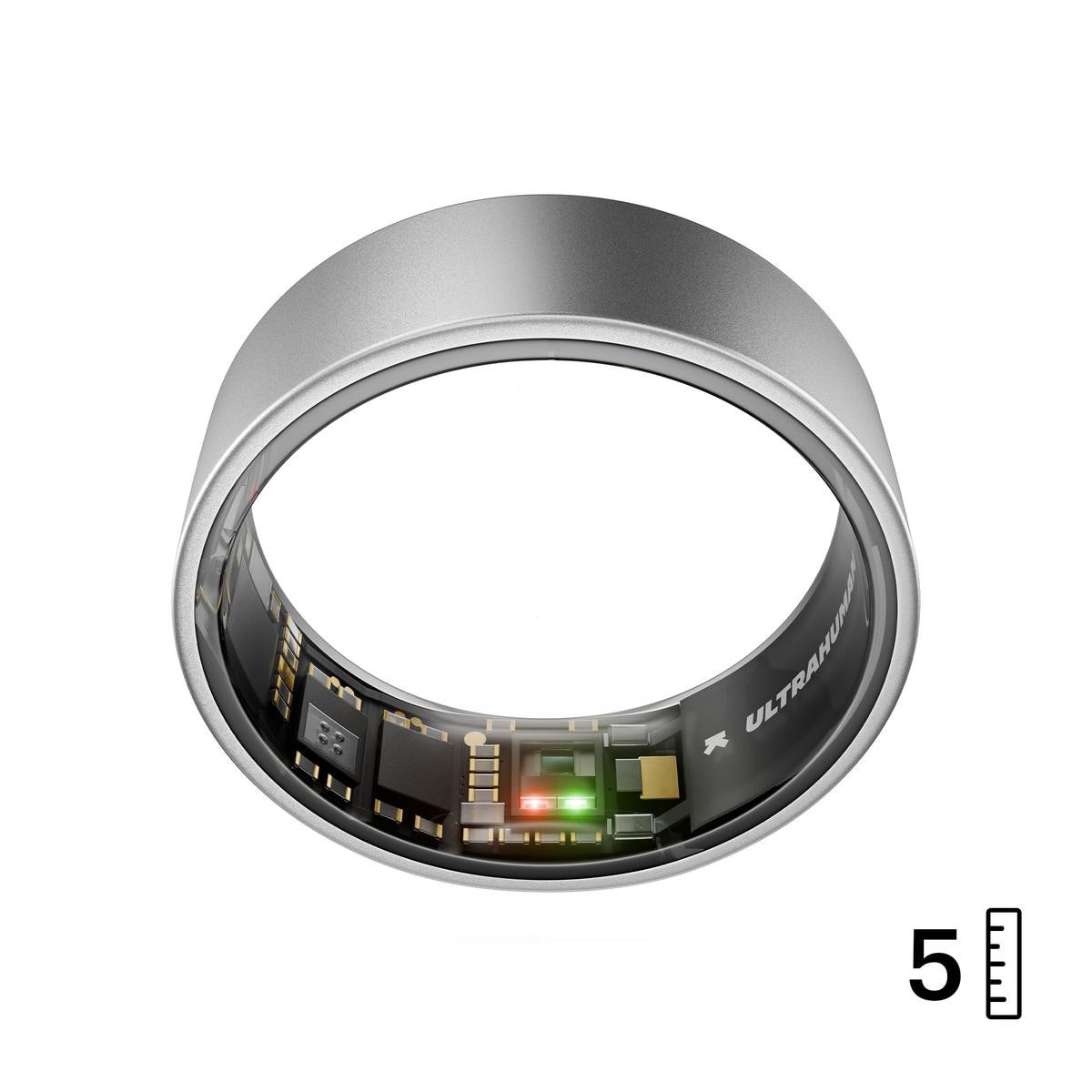 ULTRAHUMAN Ring Air - Smart Ring für Frauen und Männer - Schlaf -und Fitness Tracking Wearable - Herzfrequenz - Smartring Raw Titanium Größe 5