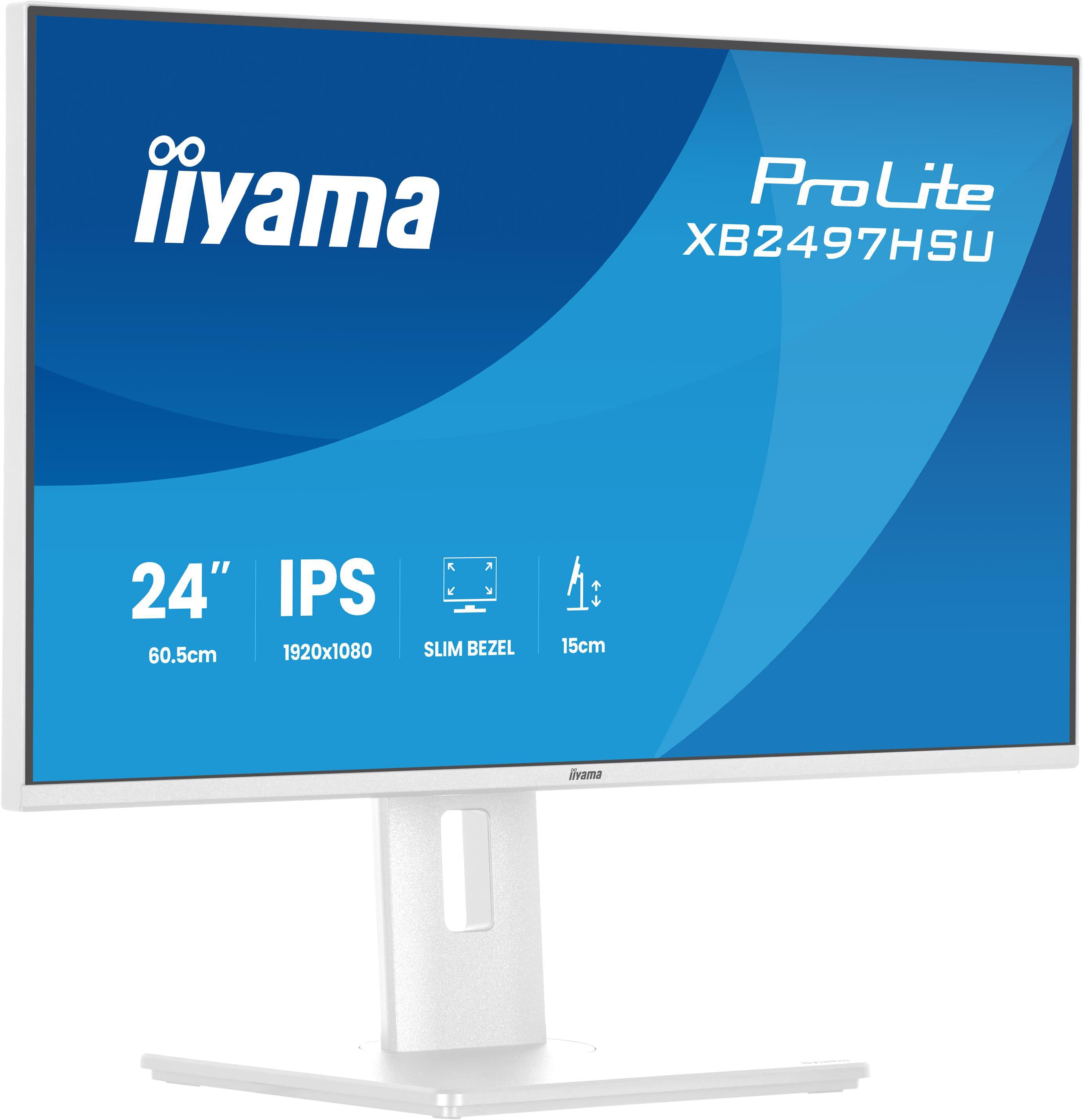 Iiyama Prolite Xb2497hsu-W1 24" Fhd Ips 16:9 120 Hz Monitor Größe 24 Weiß