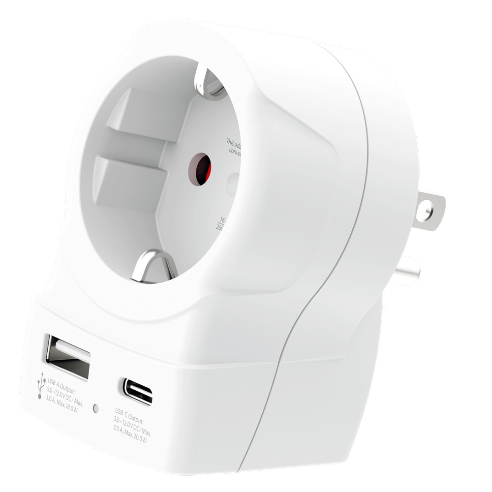 SKROSS Europa für USA USB AC20PD Reiseadapter mit USB 1.500284-E